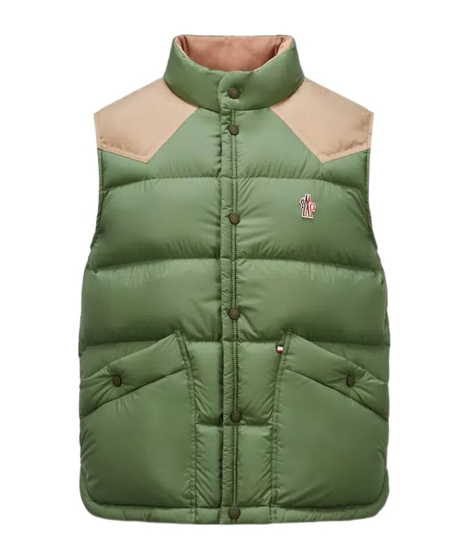 Moncler Grenoble Veny Nylon Quilted Down Vest In Green