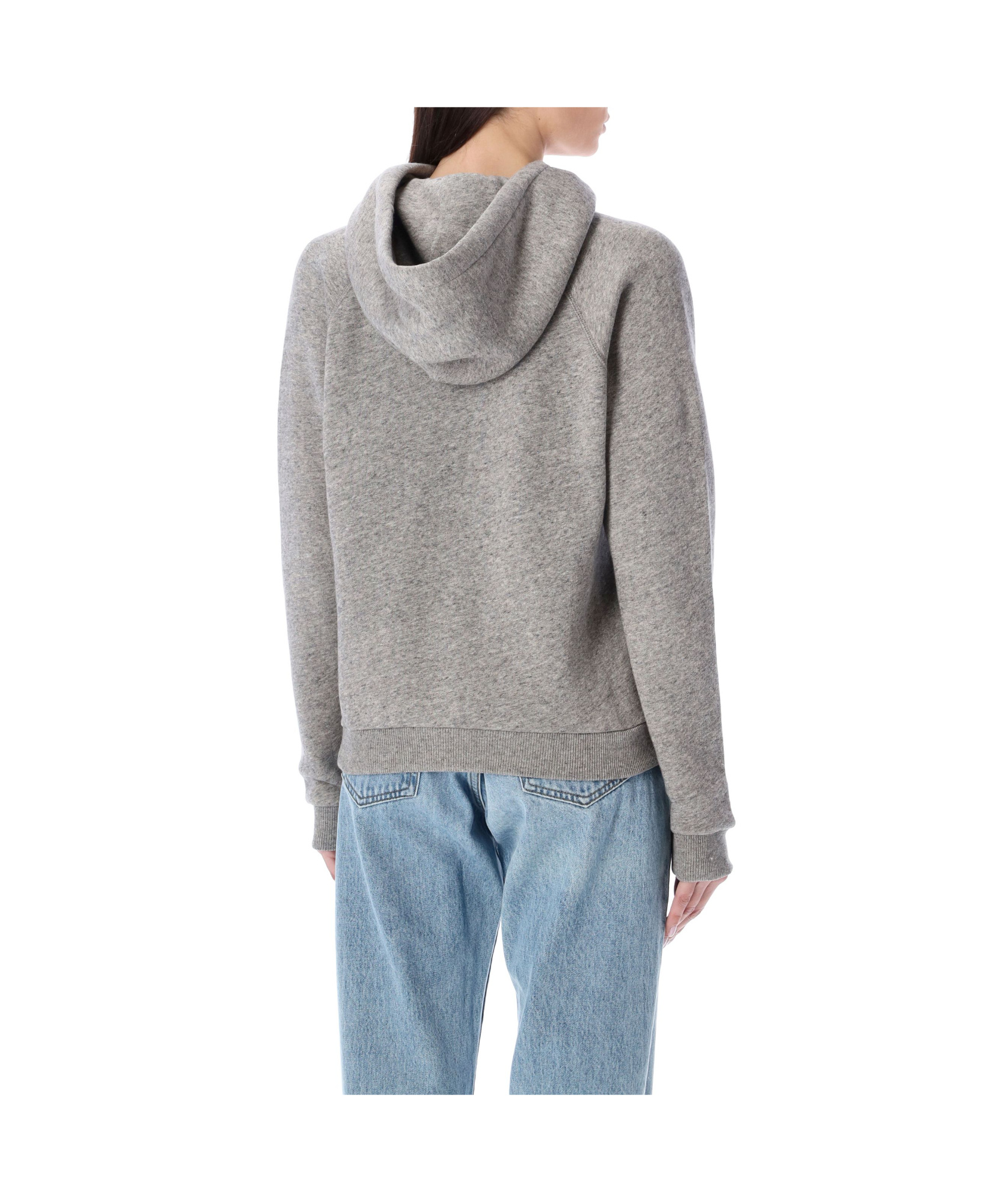 Polo Ralph Lauren Grey Hoodie With Drawstring Hood And Pony Embroidery On The Front In Cotton Blend Woman In Gray