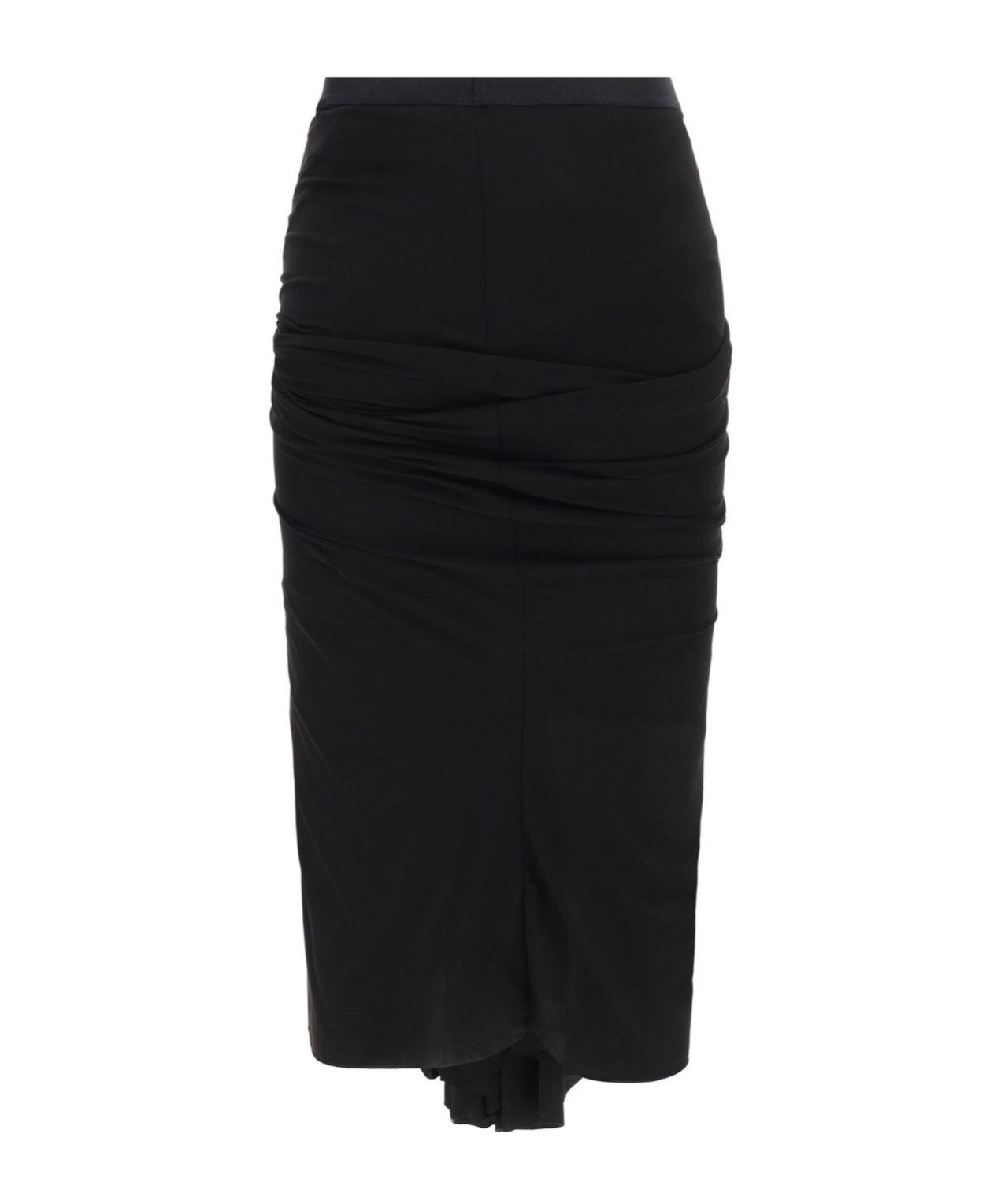 Rick Owens Twist-detailing Midi Skirt In Black