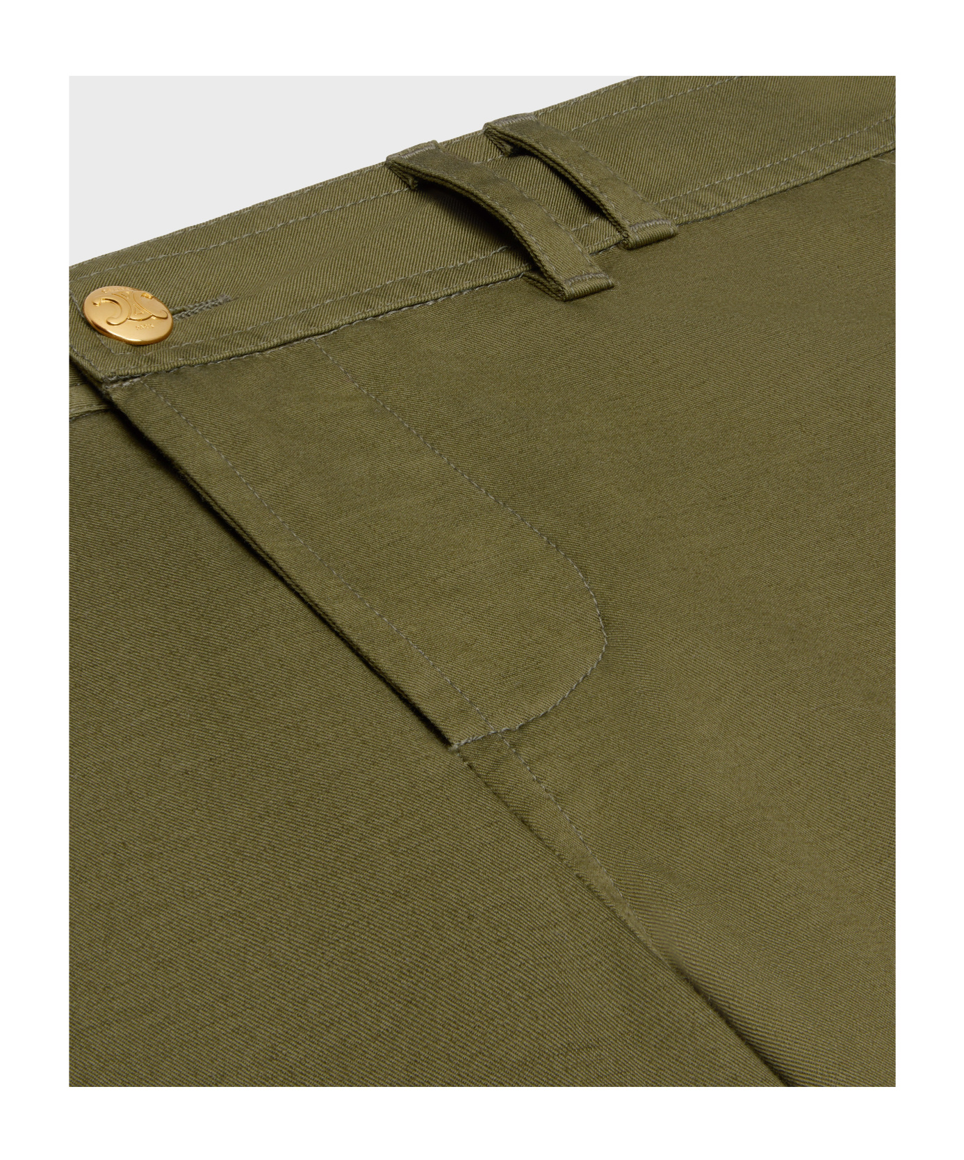 Celine Low-waisted Overalls And Casual Pants In Green