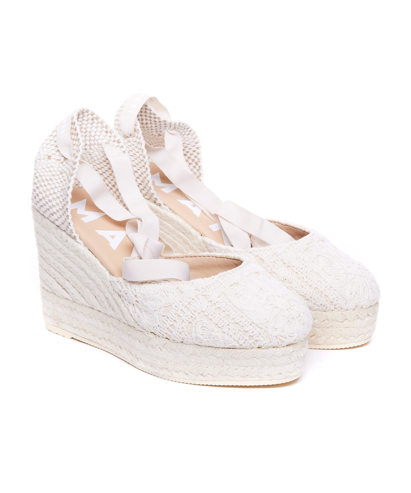 Manebi Manebí Yucatán Crochet Cotton Wedge Espadrilles In White