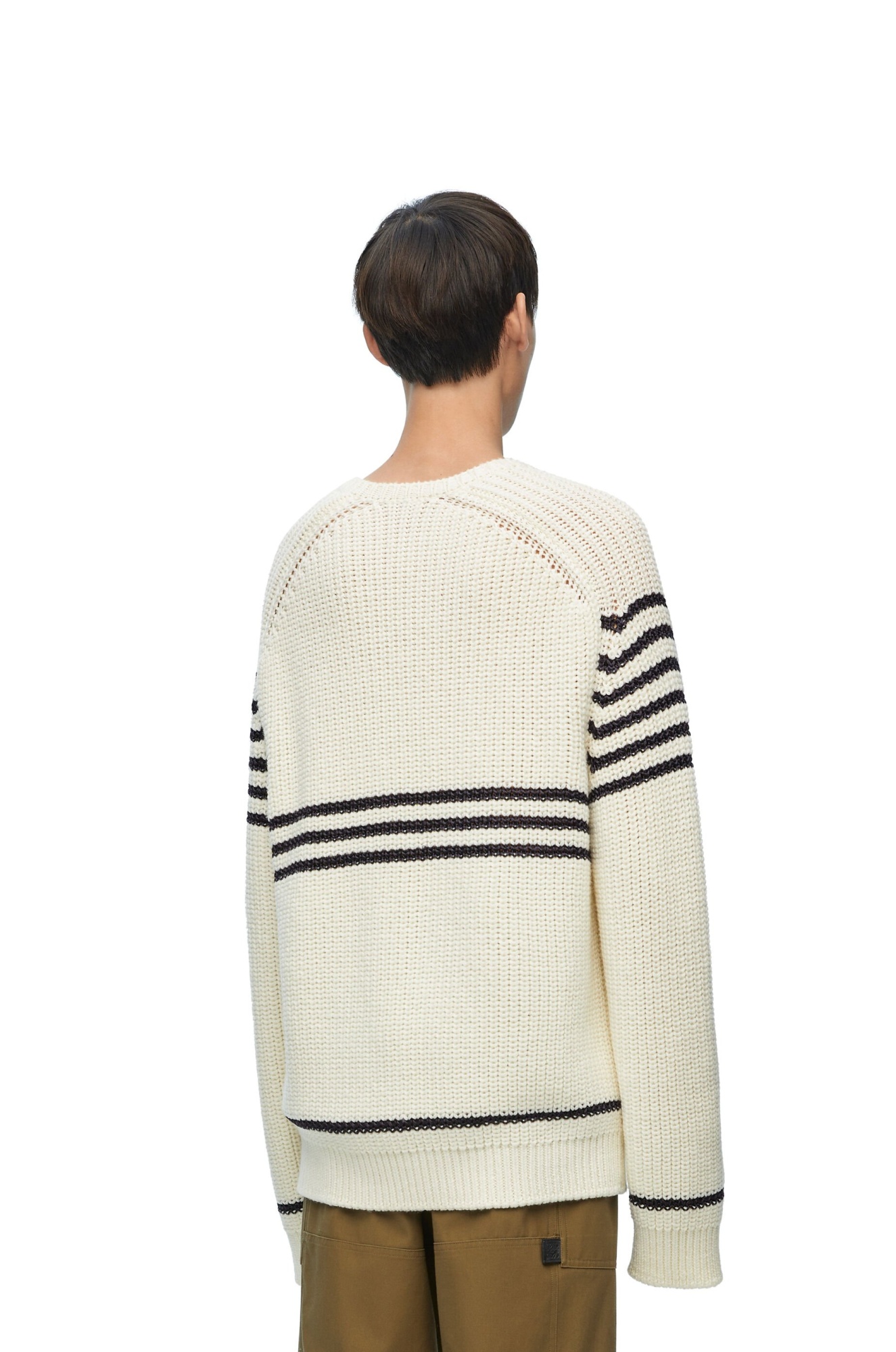Loewe Ivory Wool Blend Sweater In Black