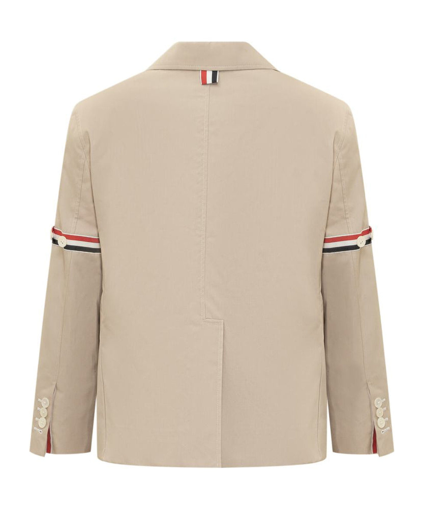 Thom Browne Cropped Sack Patch Pocket Sportcoat Blazer In Nude