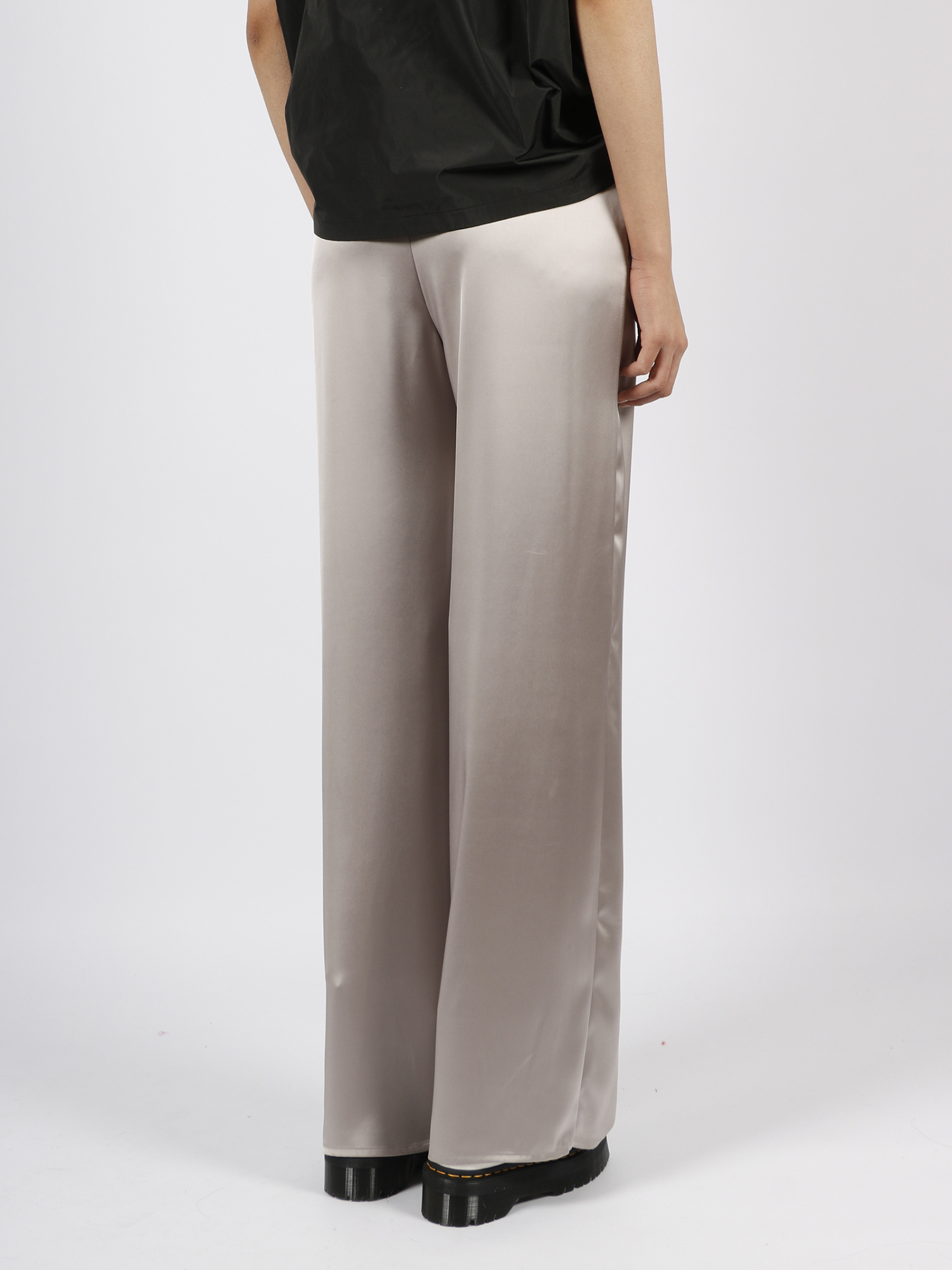 Herno Shiny High-waist Palazzo Pants In Gray
