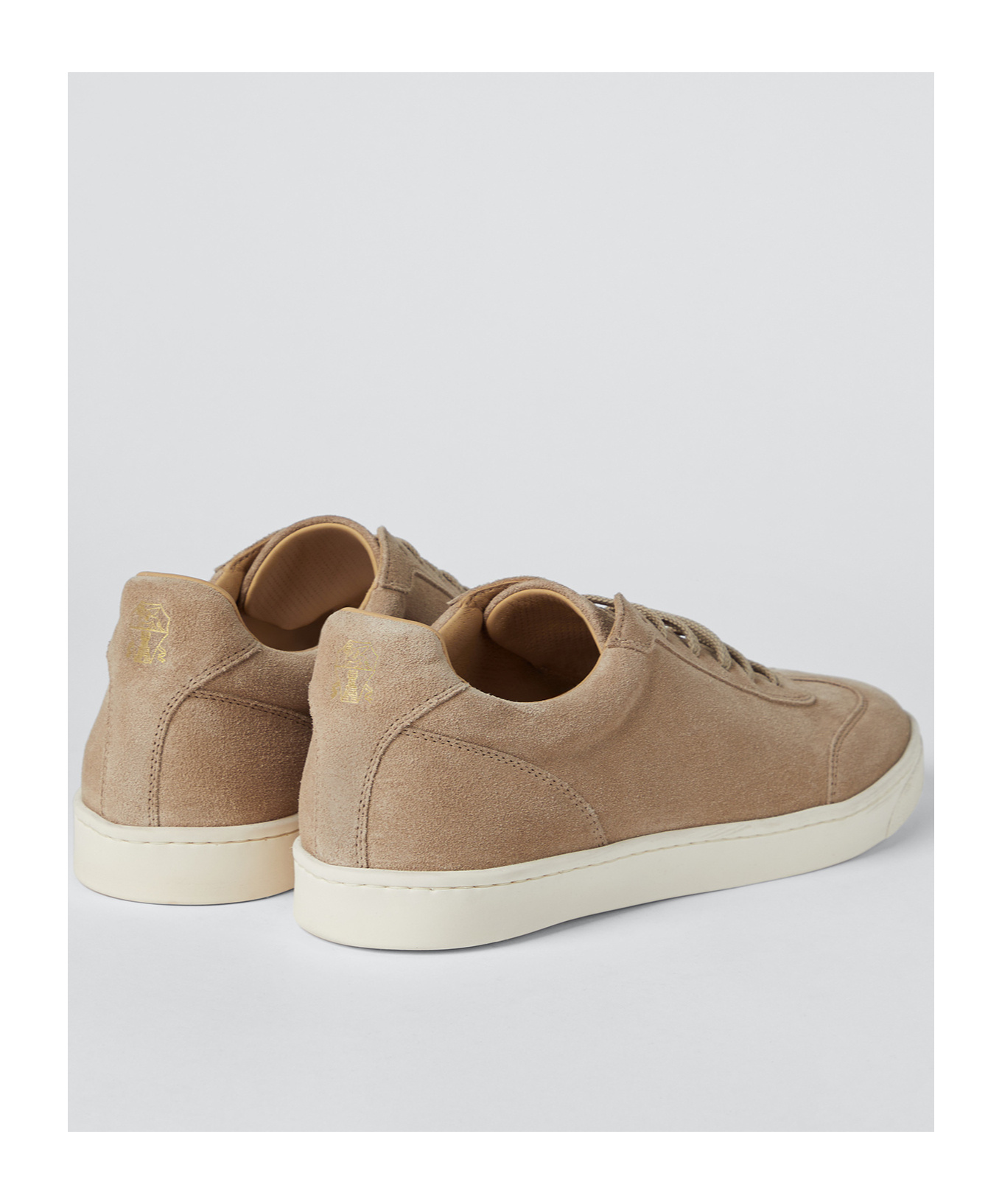 Brunello Cucinelli Suede Low-top Sneakers In Nude