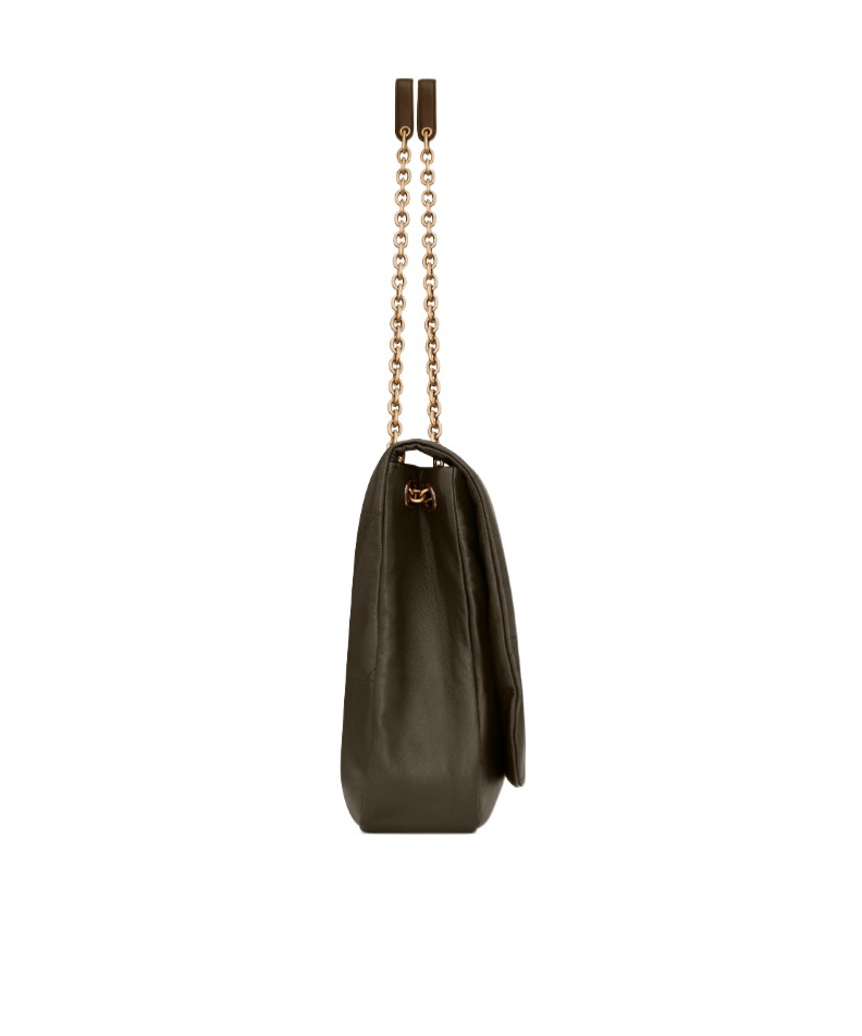 Saint Laurent Jamie Geometric-panelled Shoulder Bag In Brown