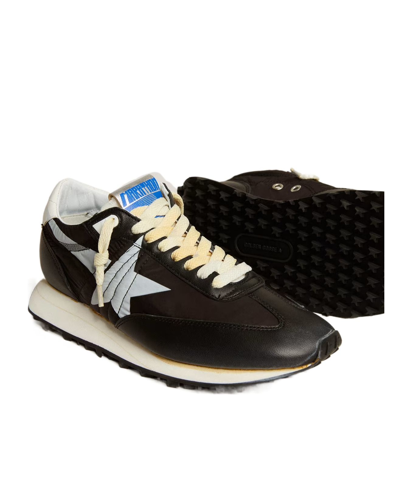 Golden Goose Womens Blk/white Women's Marathon 90167 Runner Leather And Mesh Low-top Trainers In Black