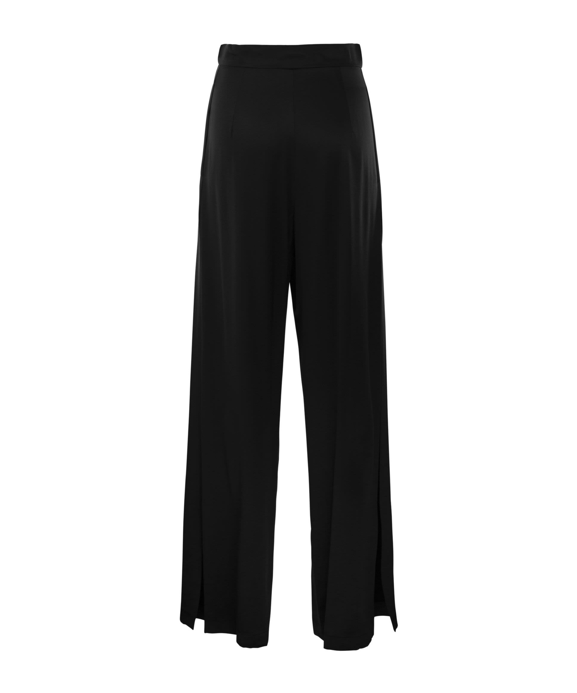 Max Mara Fiesta Silk Flared Trousers In Black