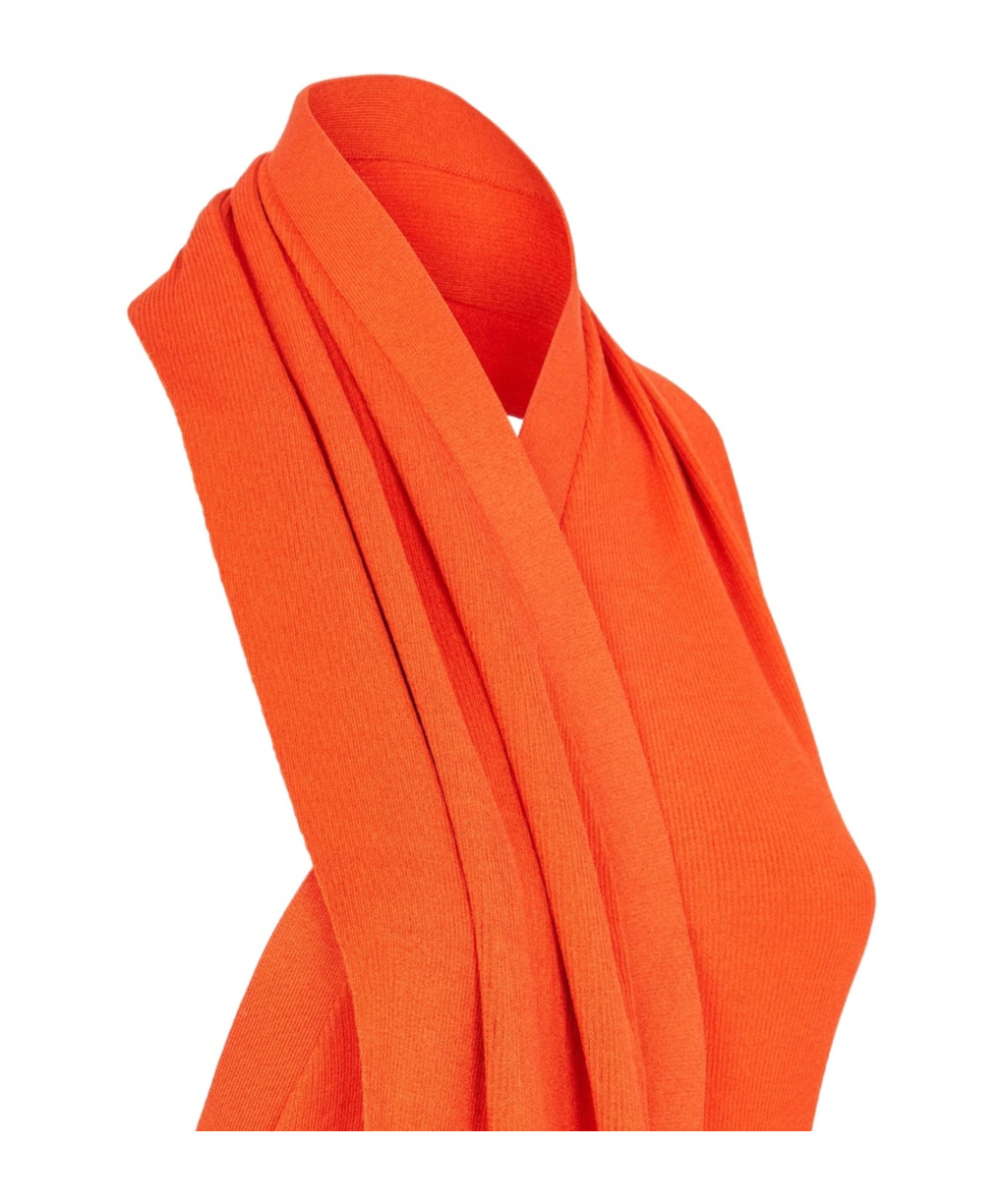 Fendi Halterneck Asymmetric Midi Dress In Orange