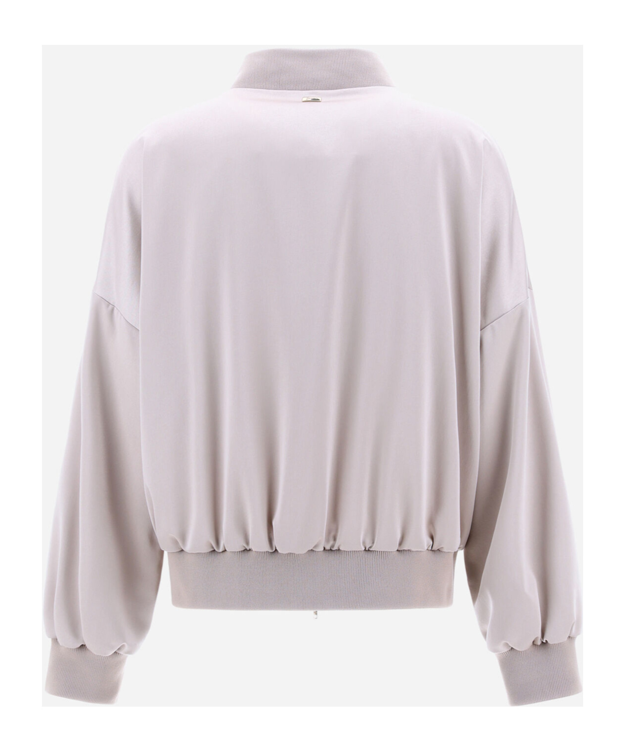 Herno Luxury Satin Bomber Jacket In White