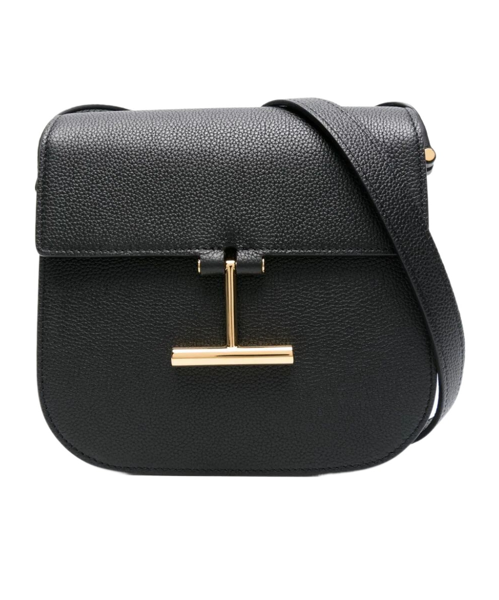 Tom Ford Hanging-t-hardware Leather Bag In Black