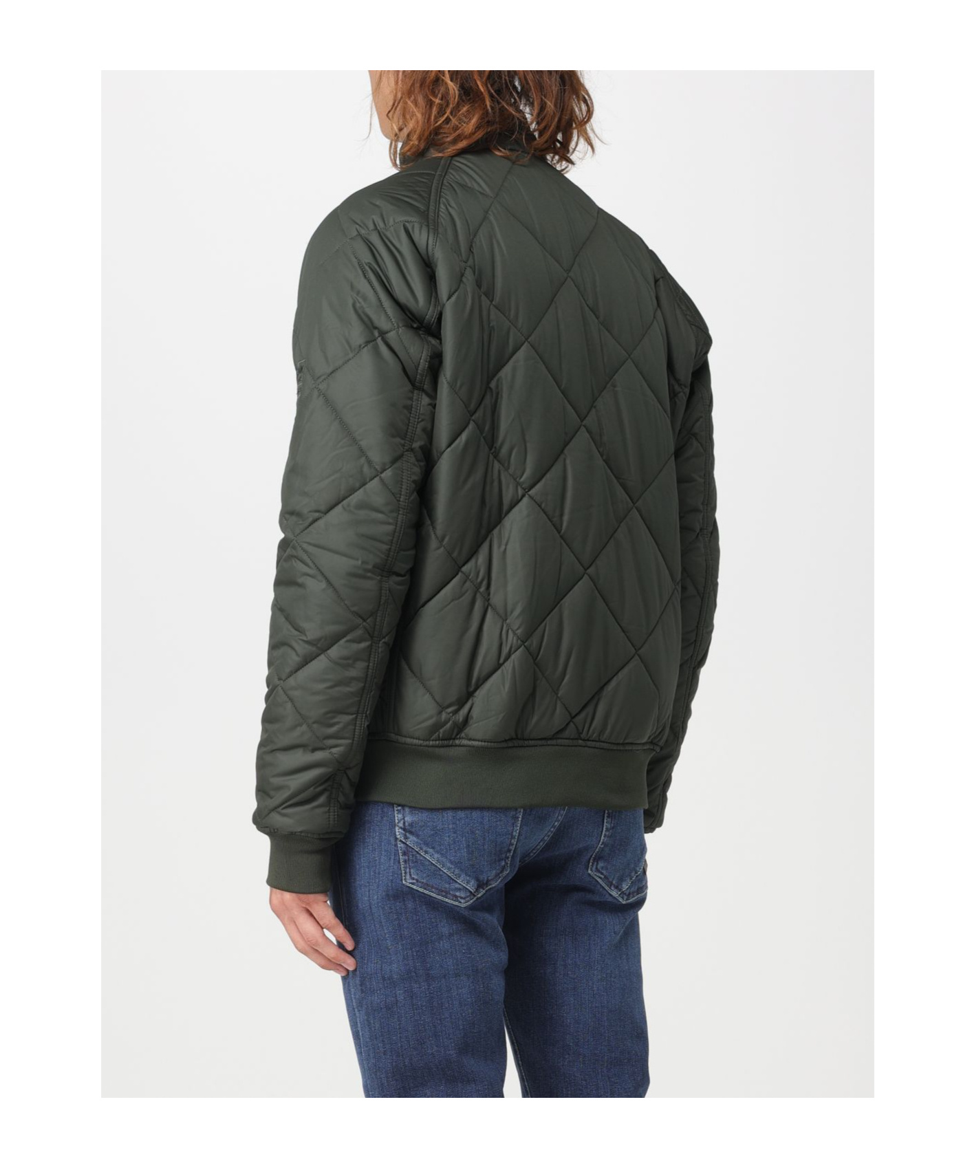 Barbour Logo Patch Zip-up Padded Jacket In Black