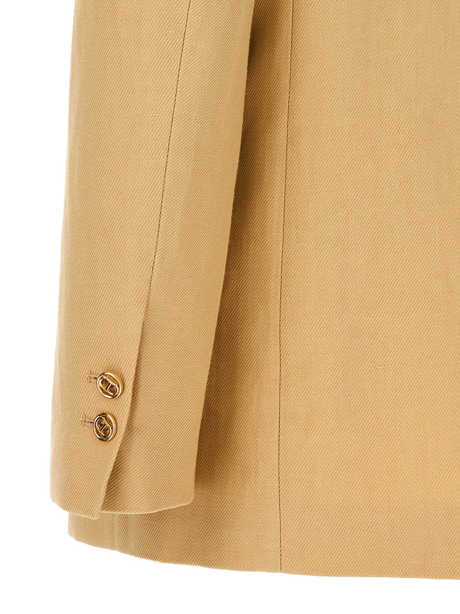 Shop Twinset Long Sleeved Lapel Suit Jacket In Nude