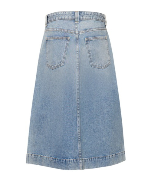KHAITE CHARLENE DENIM MEDIUM-LENGTH SKIRT