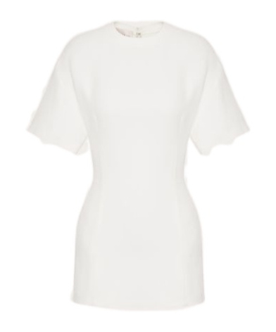 Valentino Crepe Couture Short-sleeve Minidress In White