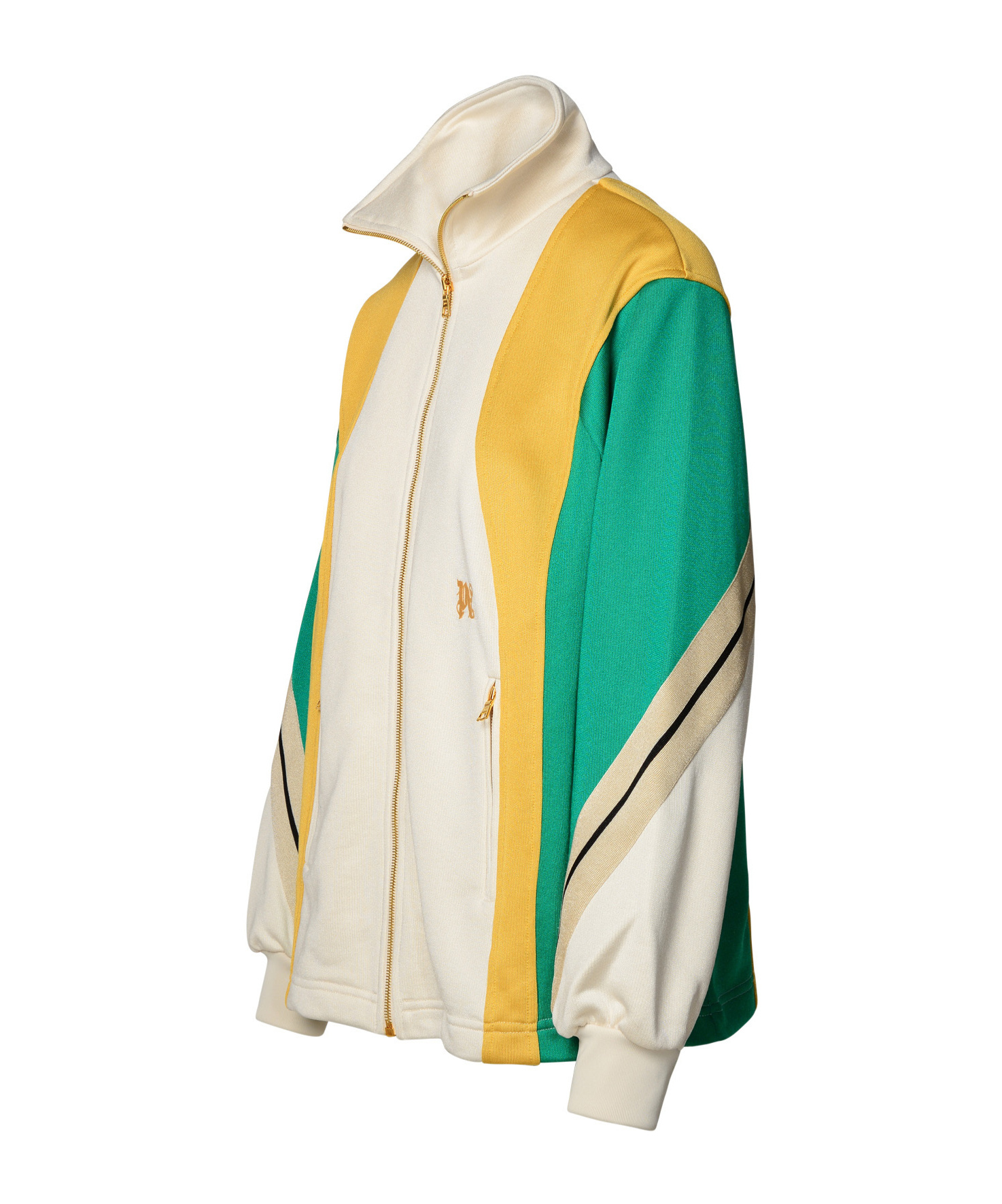 Palm Angels Monogram Colorblock Track Jacket In White