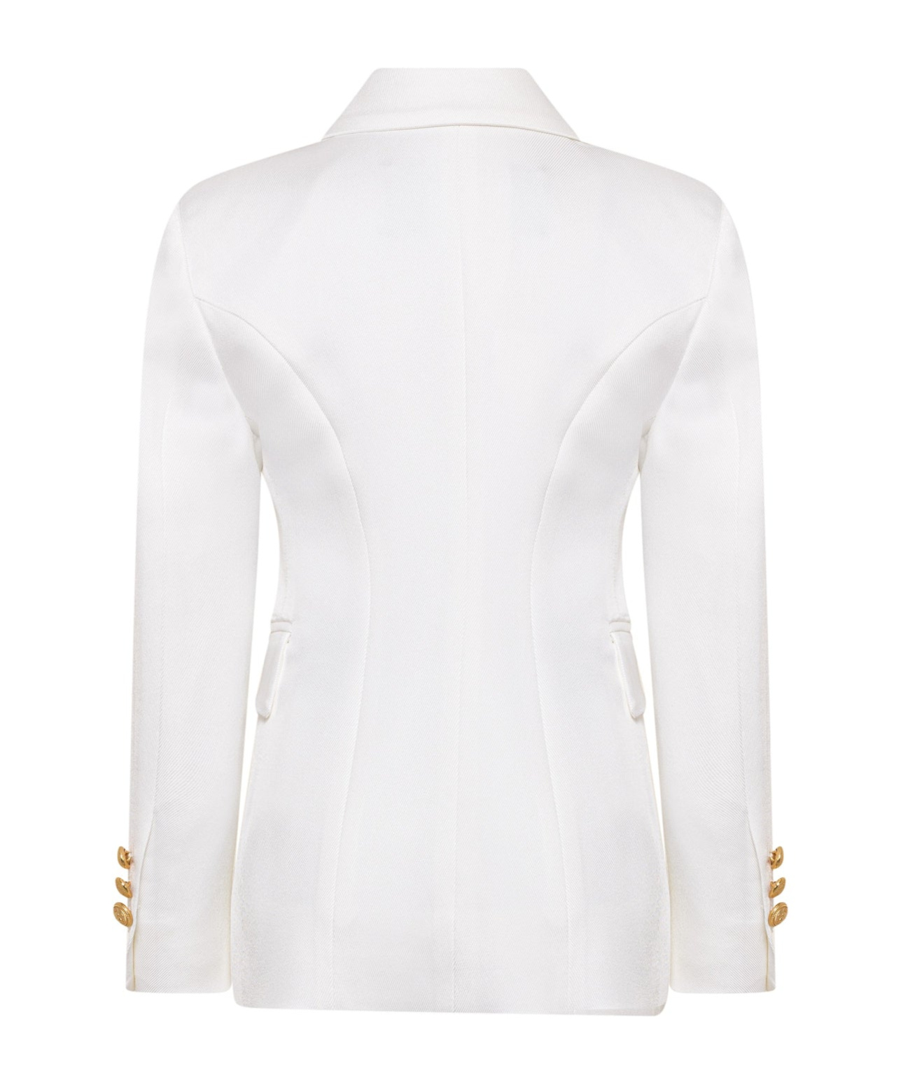 Balmain Asymmetric Single-breasted Blazer In White