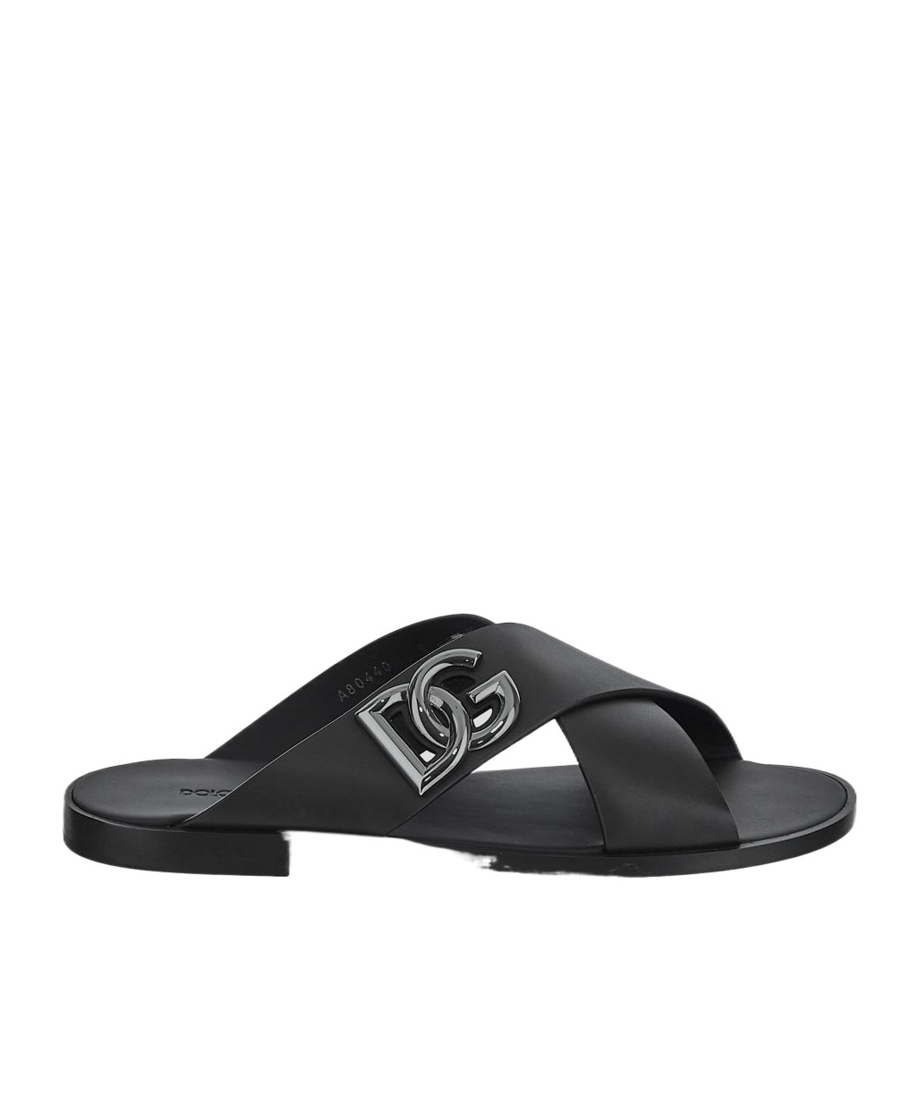 Shop Dolce & Gabbana Logo-lettering Leather Slides In Black