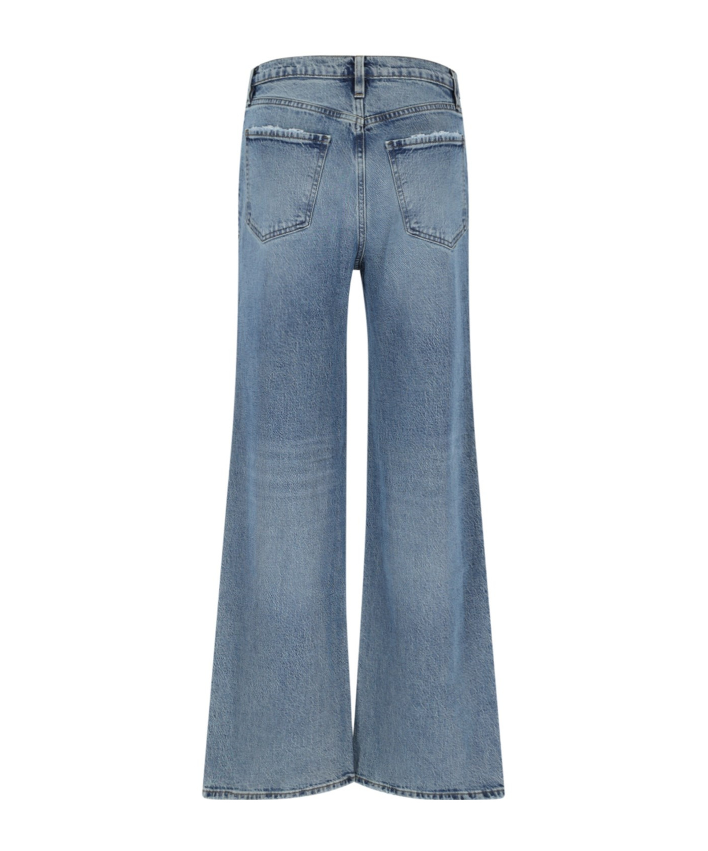 Frame Le Slim Raw Hem High Waist Palazzo Jeans In Gray
