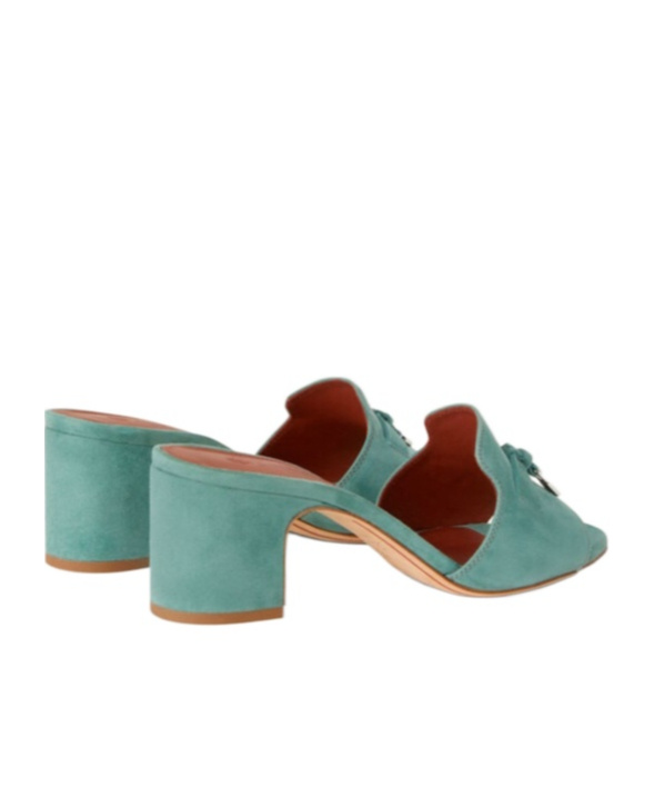 Loro Piana Suede Open-toed High-heeled Sandals In Multicolor