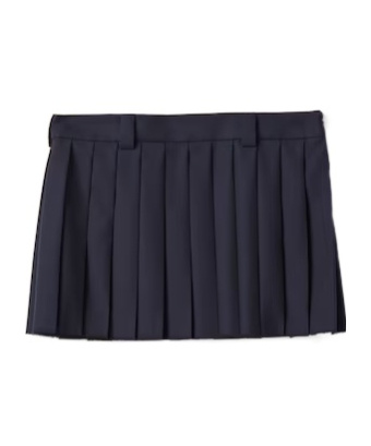 Miu Miu Logo-patch Pleated Mini Skirt In Black
