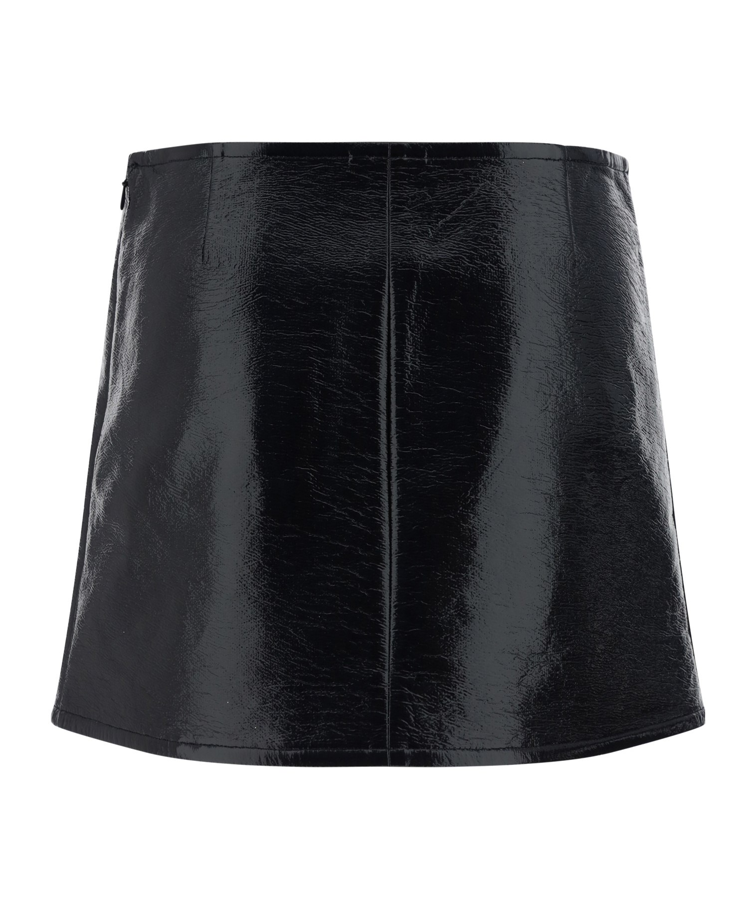 Courrèges Ellipse Laminated Miniskirt In Black
