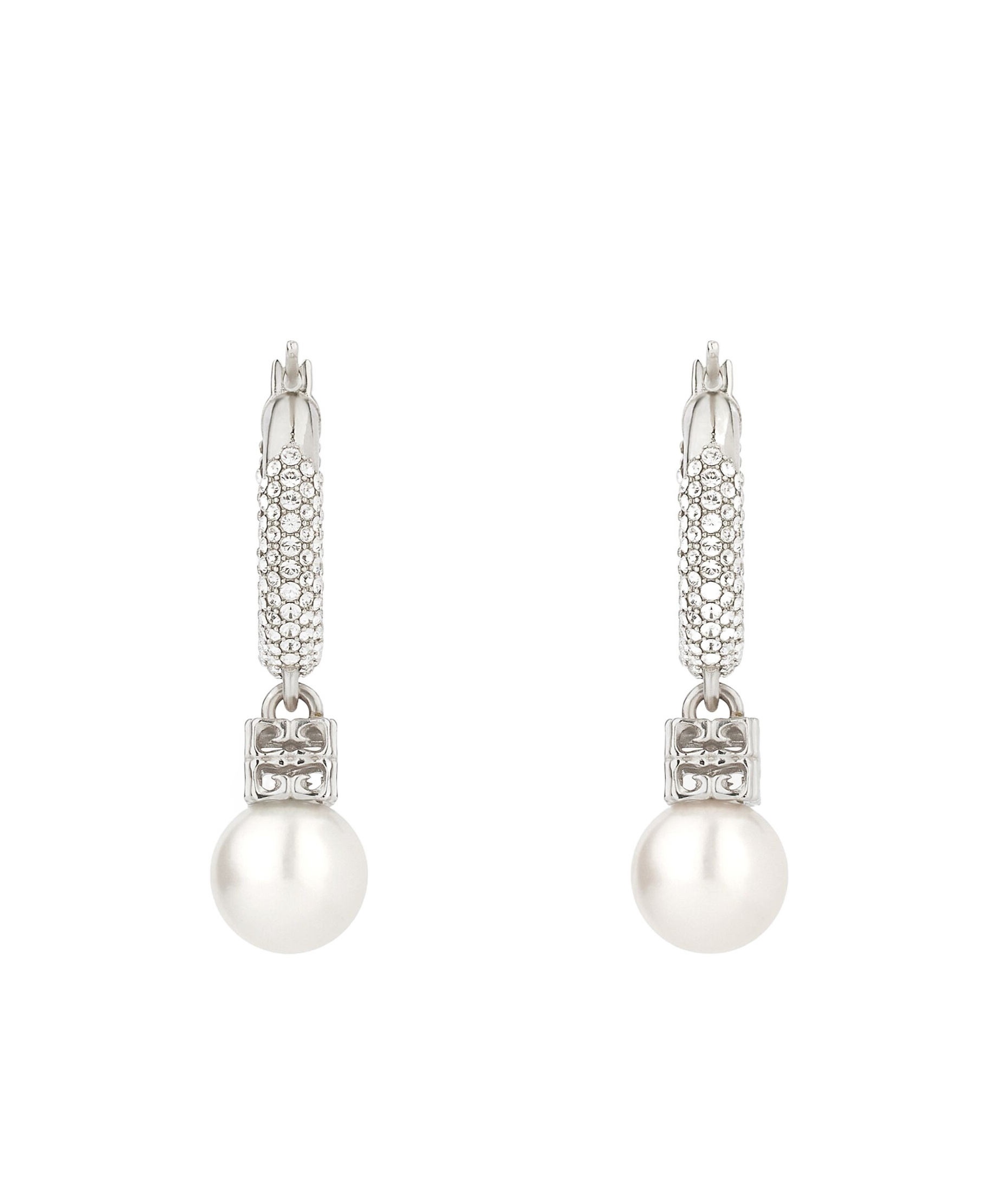 Givenchy Crystal Pearl Earrings In White
