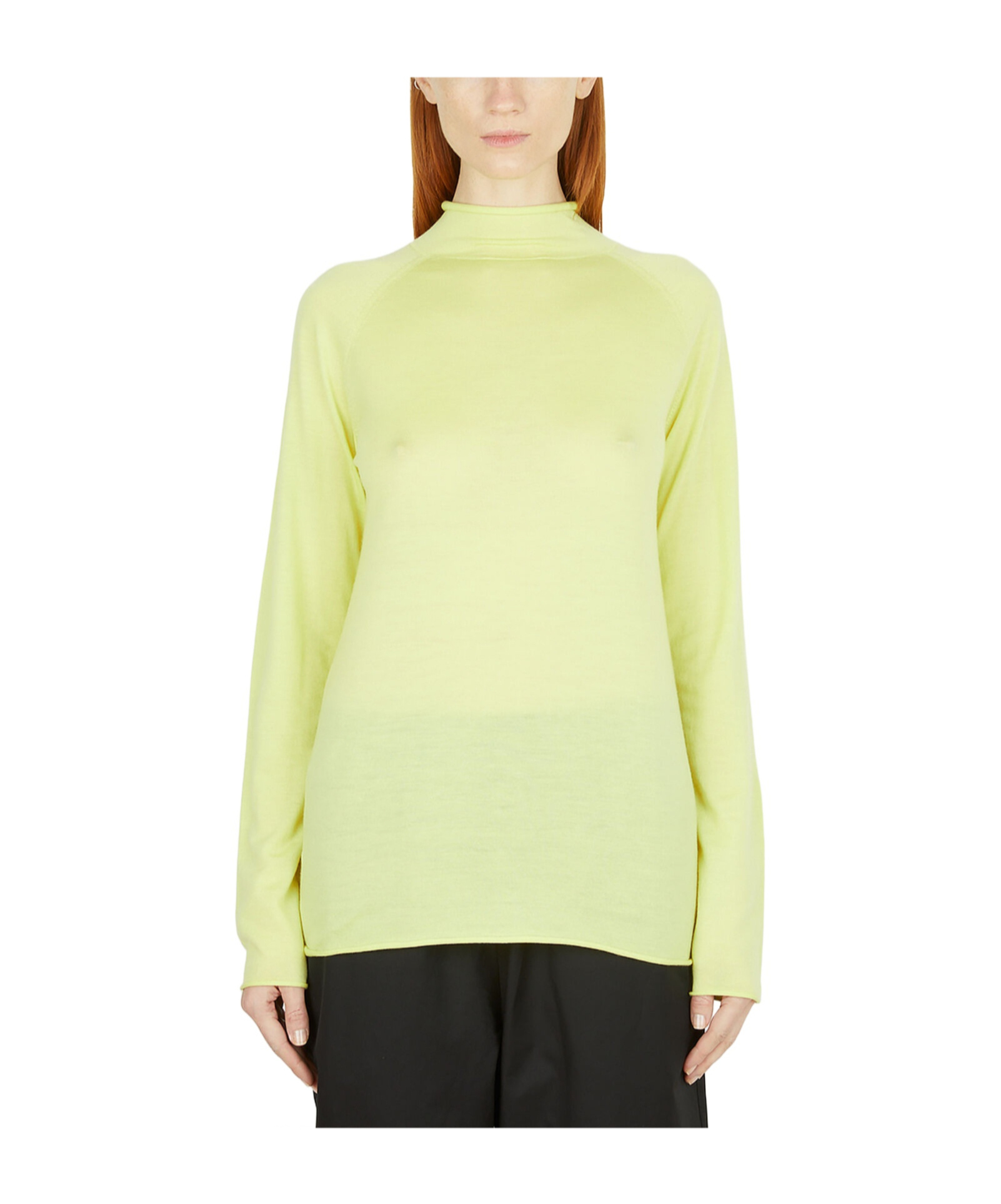 Shop Studio Nicholson Long-sleeved Knitted Sweater In Yellow