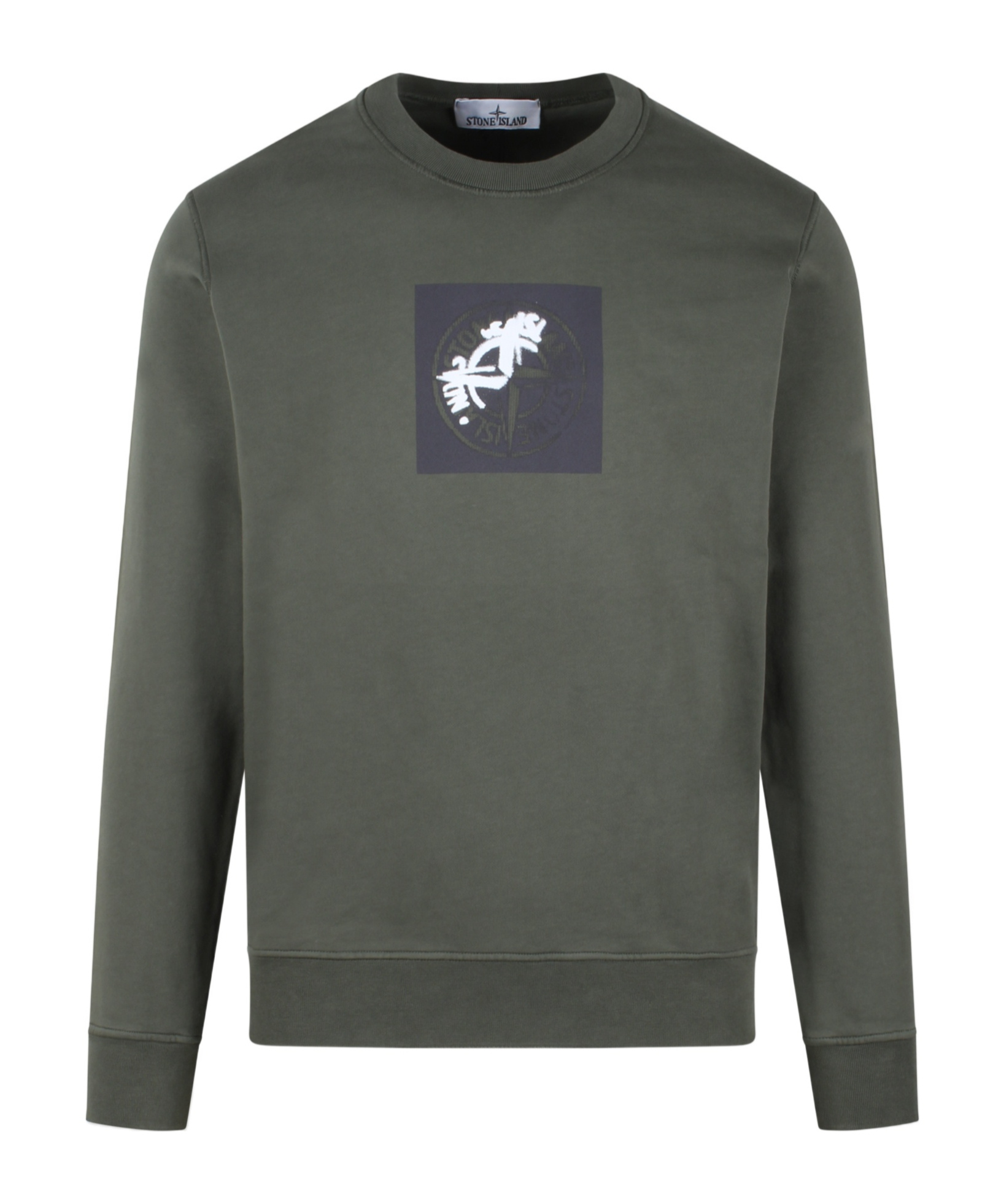 Stone Island Compass Cotton Sweatshirt In Green