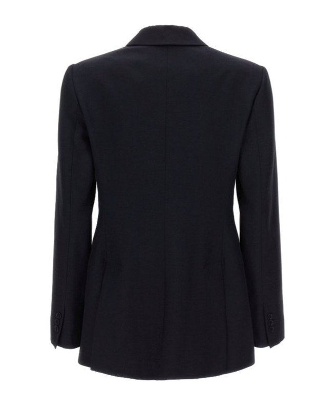Shop P.a.r.o.s.h Peak-lapels Double-breasted Blazer In Black