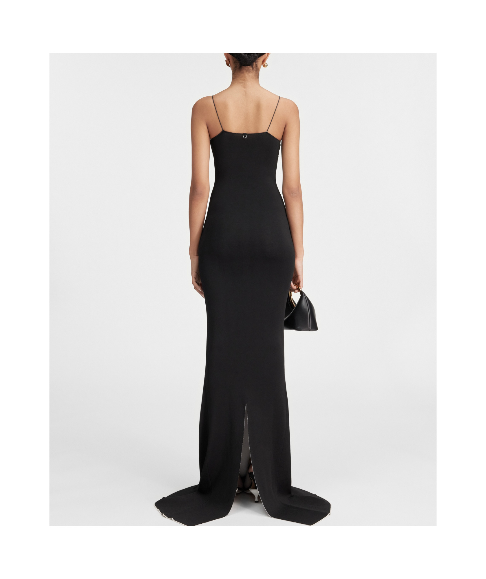 Jacquemus La Robe Aro Contrast Gown In Black