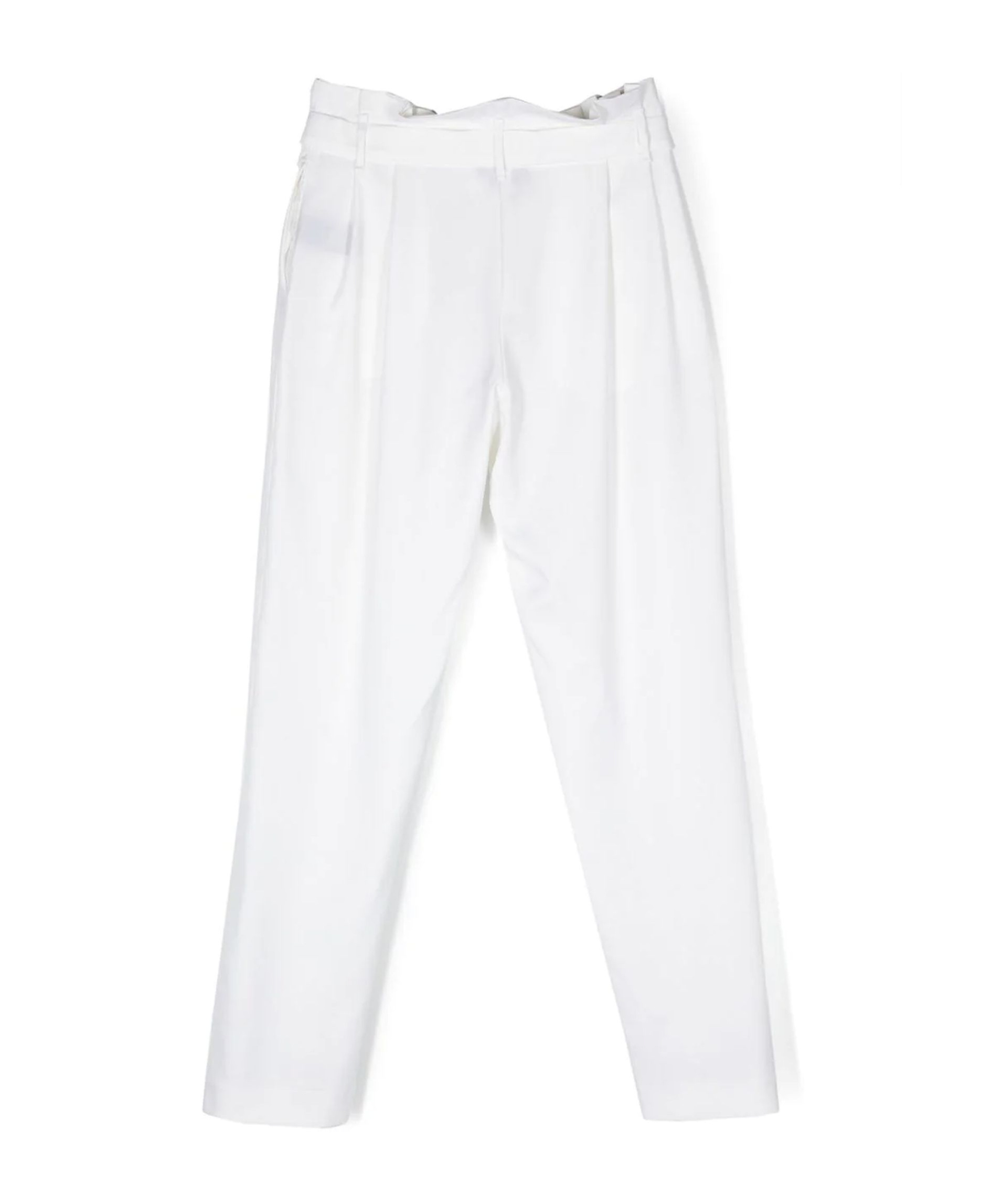 Balmain Pleat-detail Wool Trousers In White