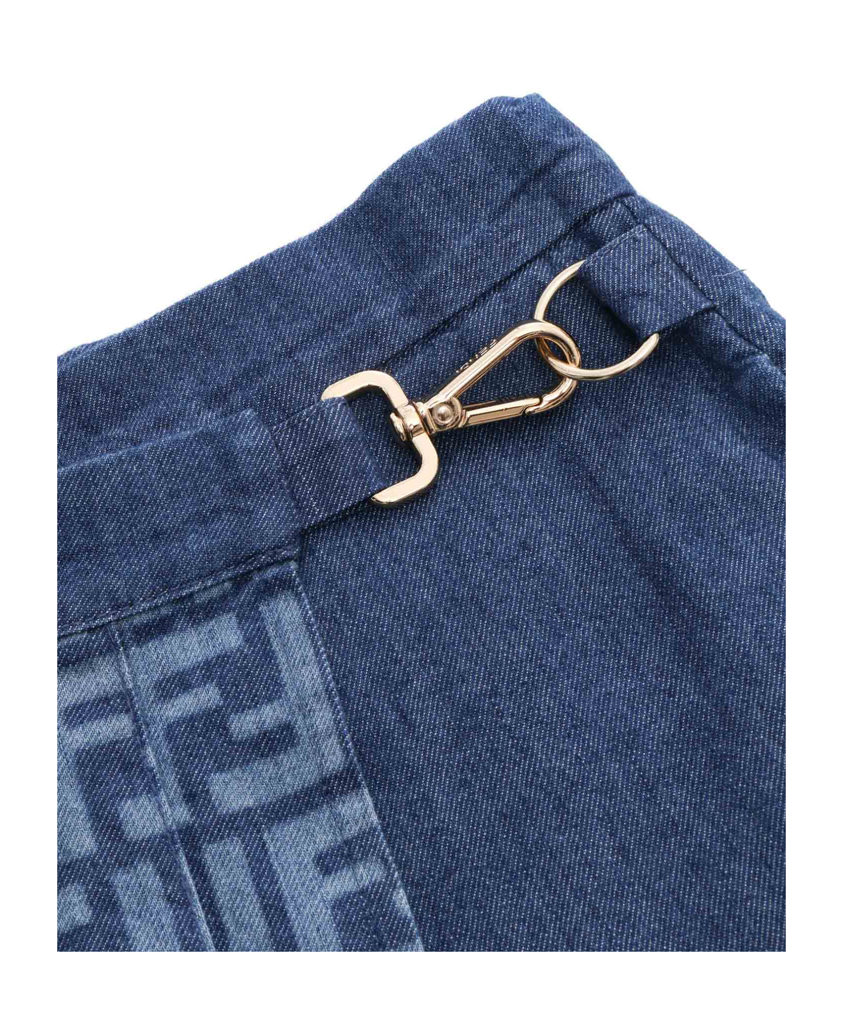Fendi Ff-motif Denim Shorts In Blue