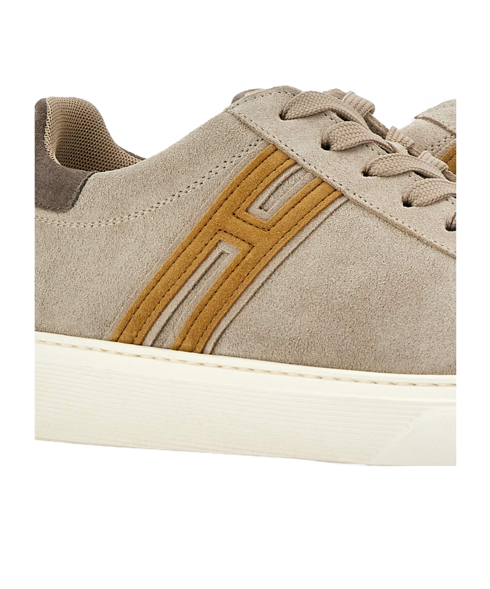 Hogan Man Sneakers Beige Size 12 Leather In Pattern