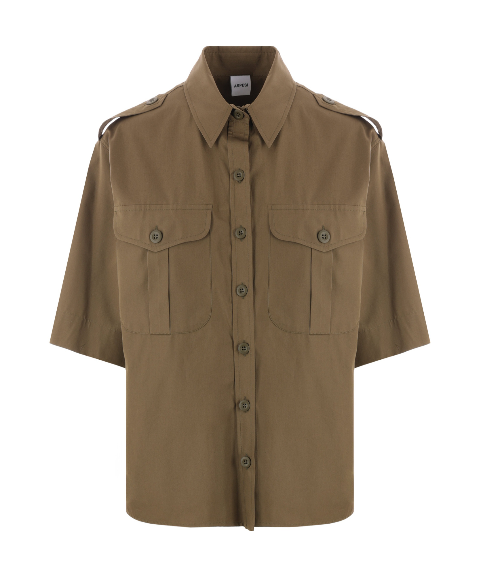 Shop Aspesi Button-up Cotton Shirt In Green