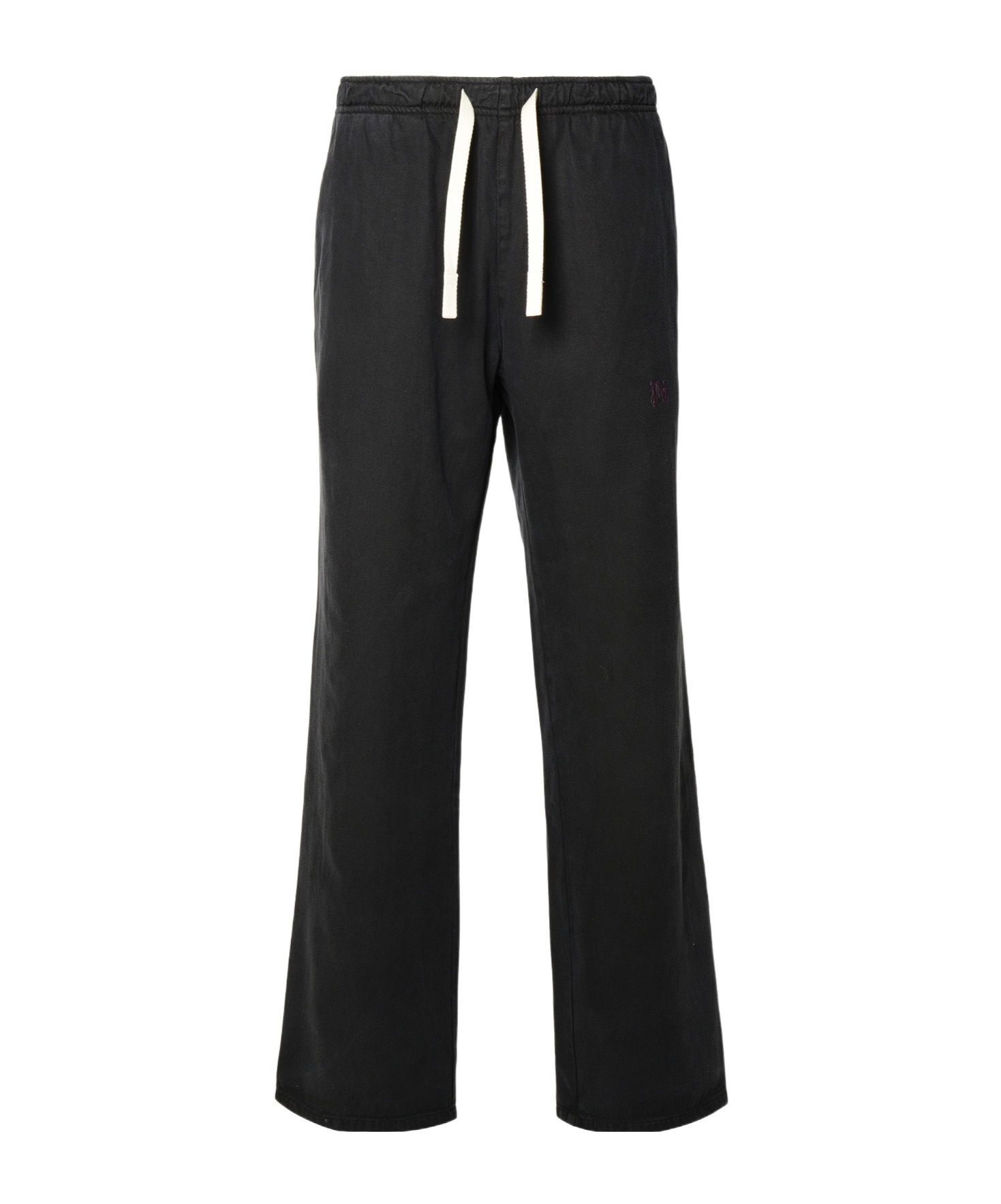 Palm Angels Black Pxp Washed Palm Chino Trousers In Black