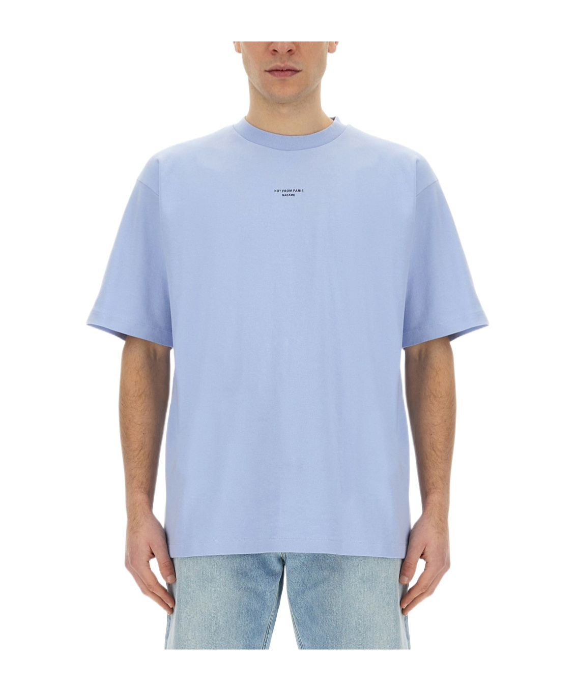 Drôle De Monsieur T-shirt With Round Neck And Short Sleeves In Blue