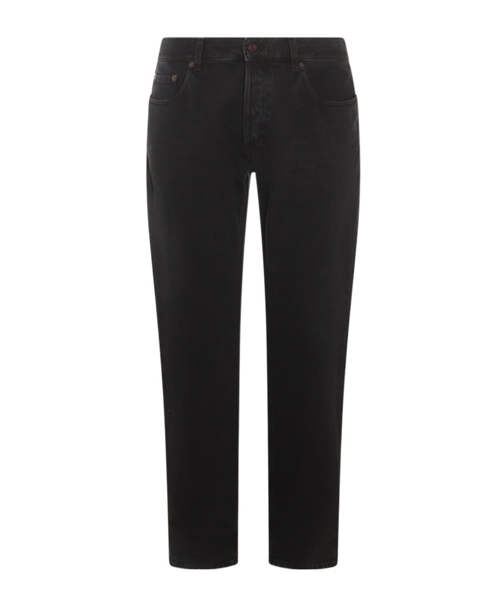 Saint Laurent Washed-out Slim Jeans In Black