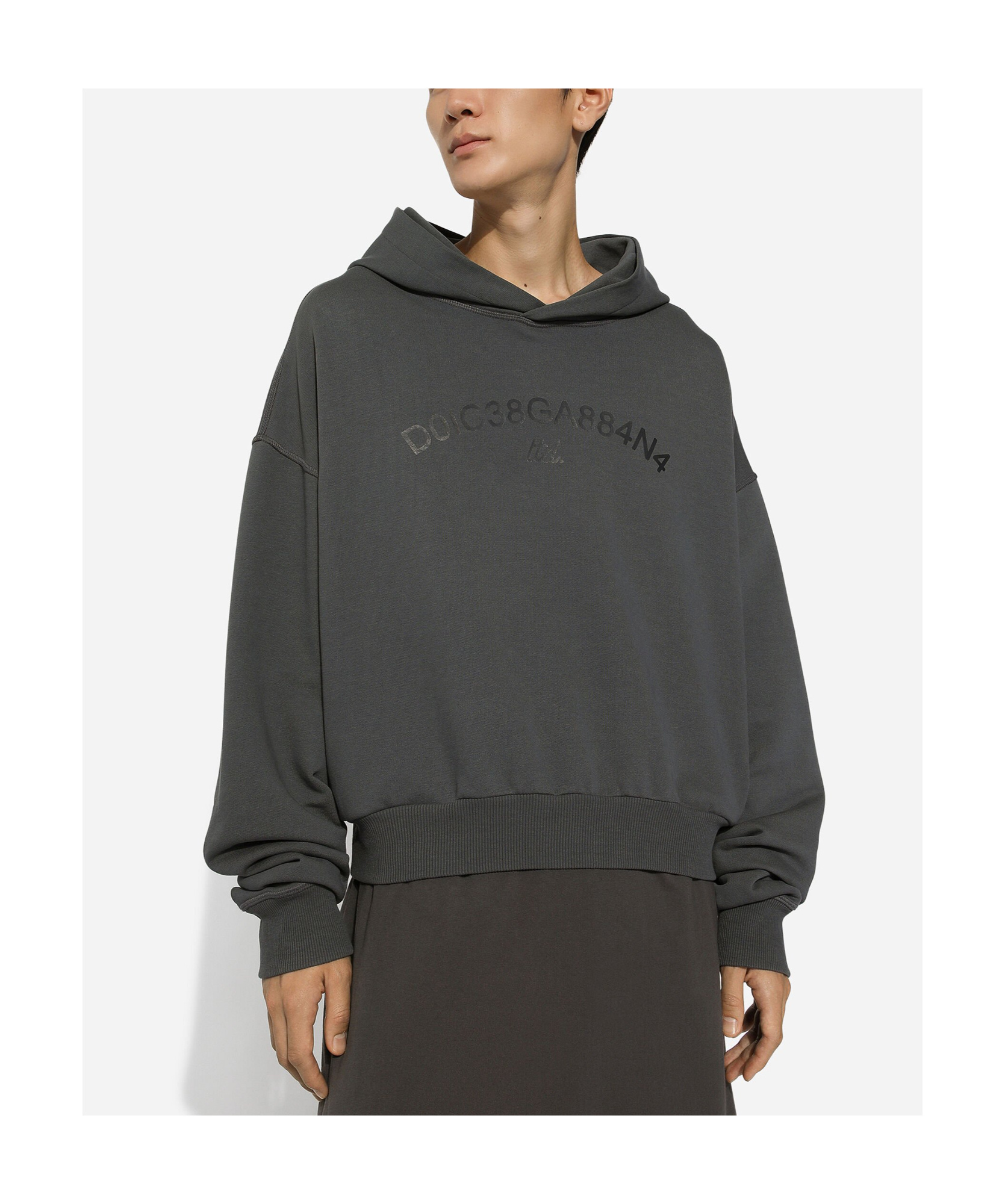 Dolce & Gabbana Cropped Hoodie In Black