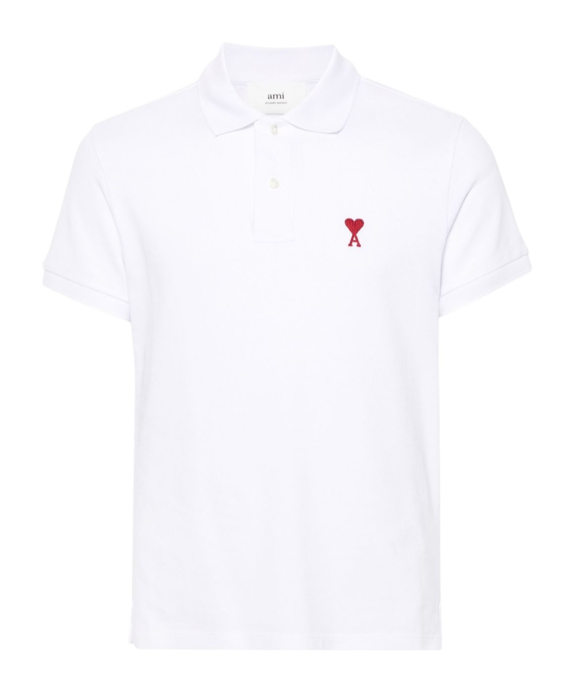 Ami Alexandre Mattiussi Ami Paris Men Cotton Polo Shirt With Iconic Embroidery In White