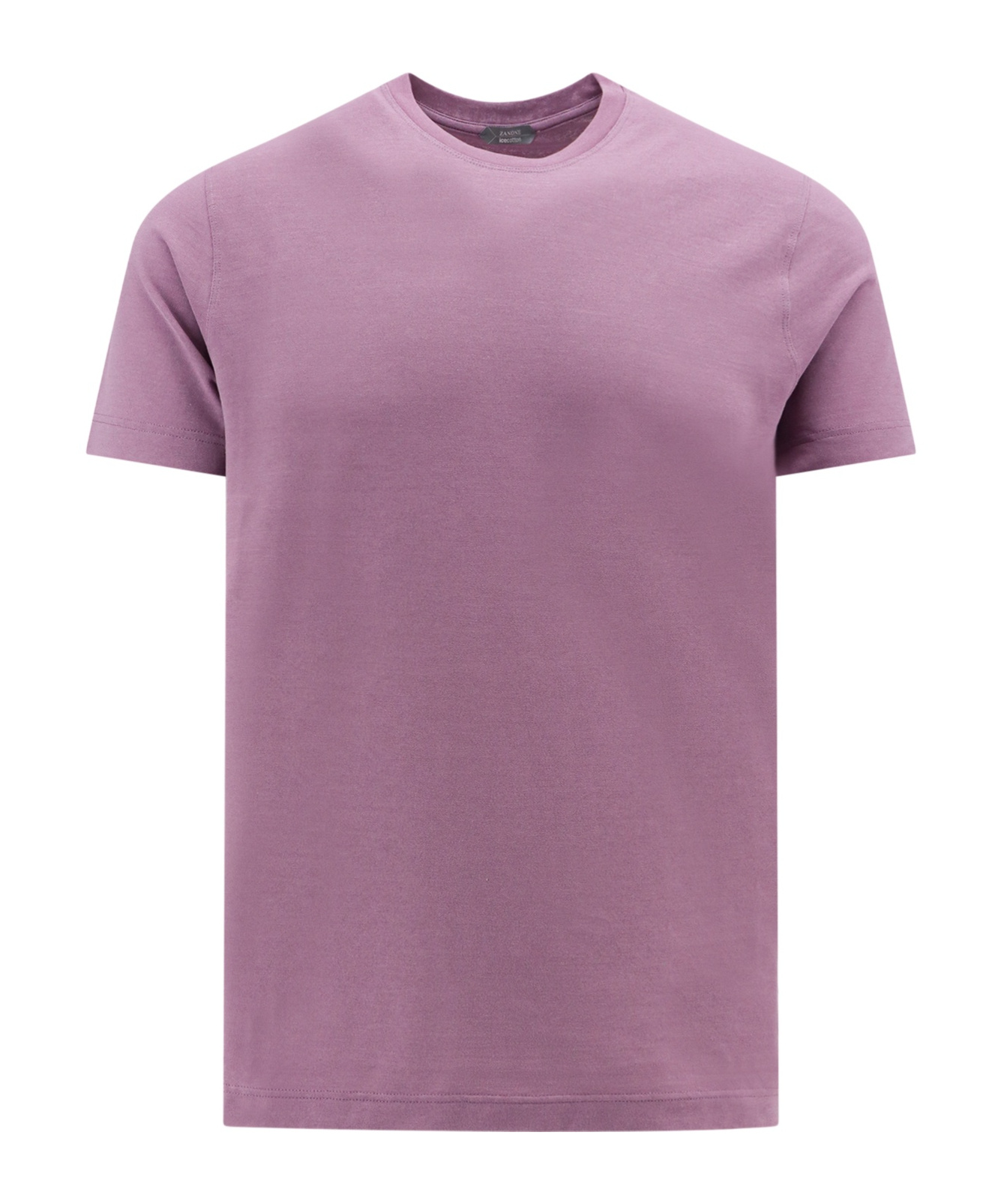 Zanone Crew-neck Cotton T-shirt In Purple