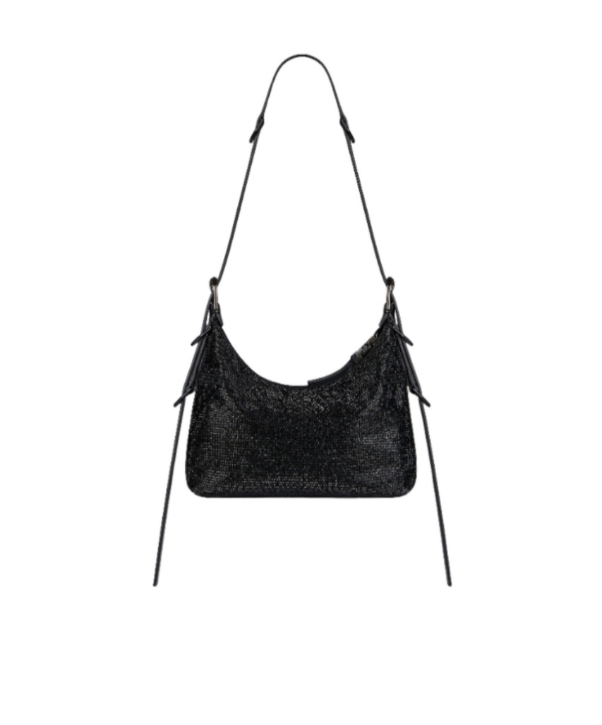 Givenchy Voyou Mini Shoulder Bag In Tumbled Leather In Black