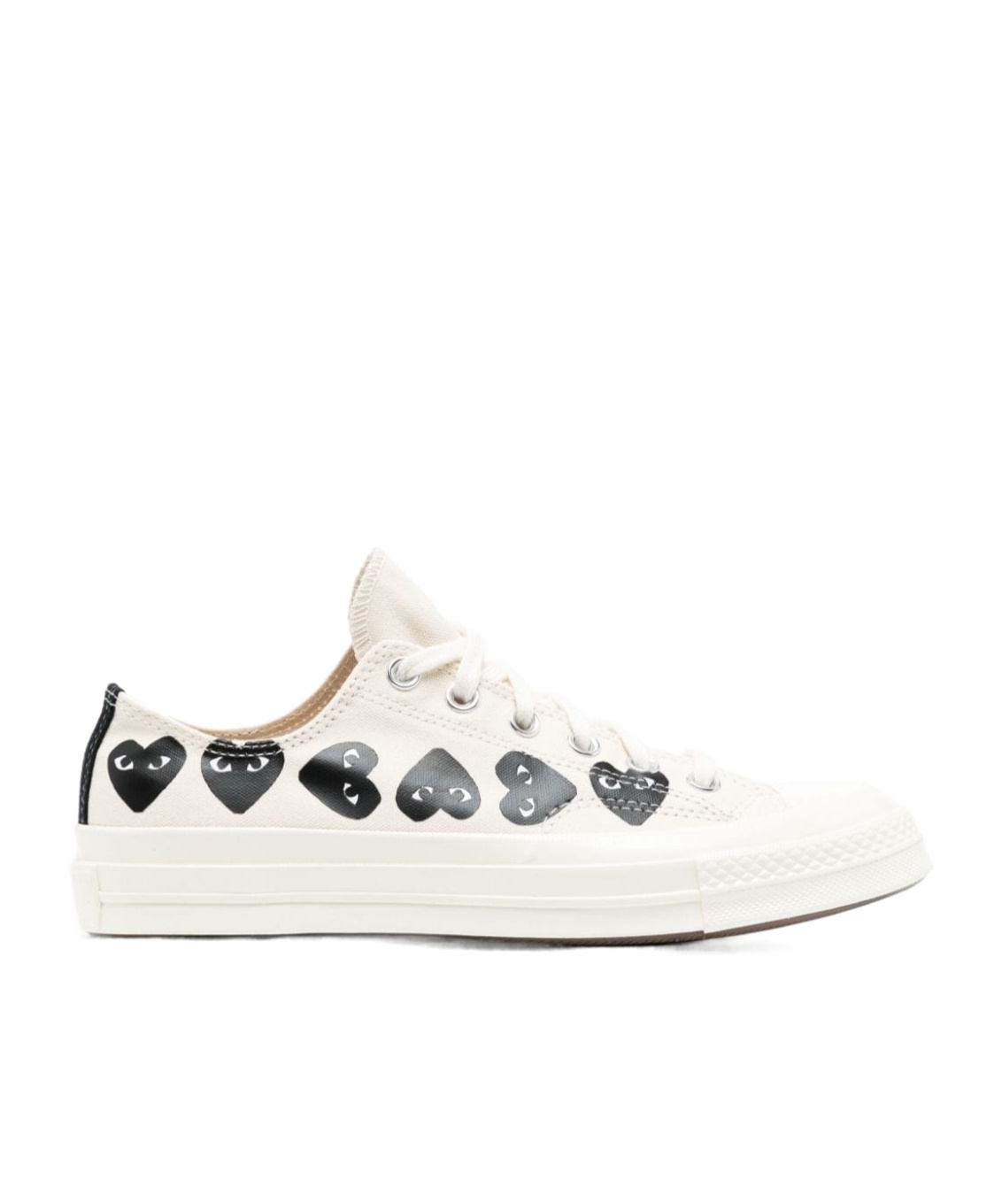 Shop Comme Des Garçons Play Lace Up Sneakers In White