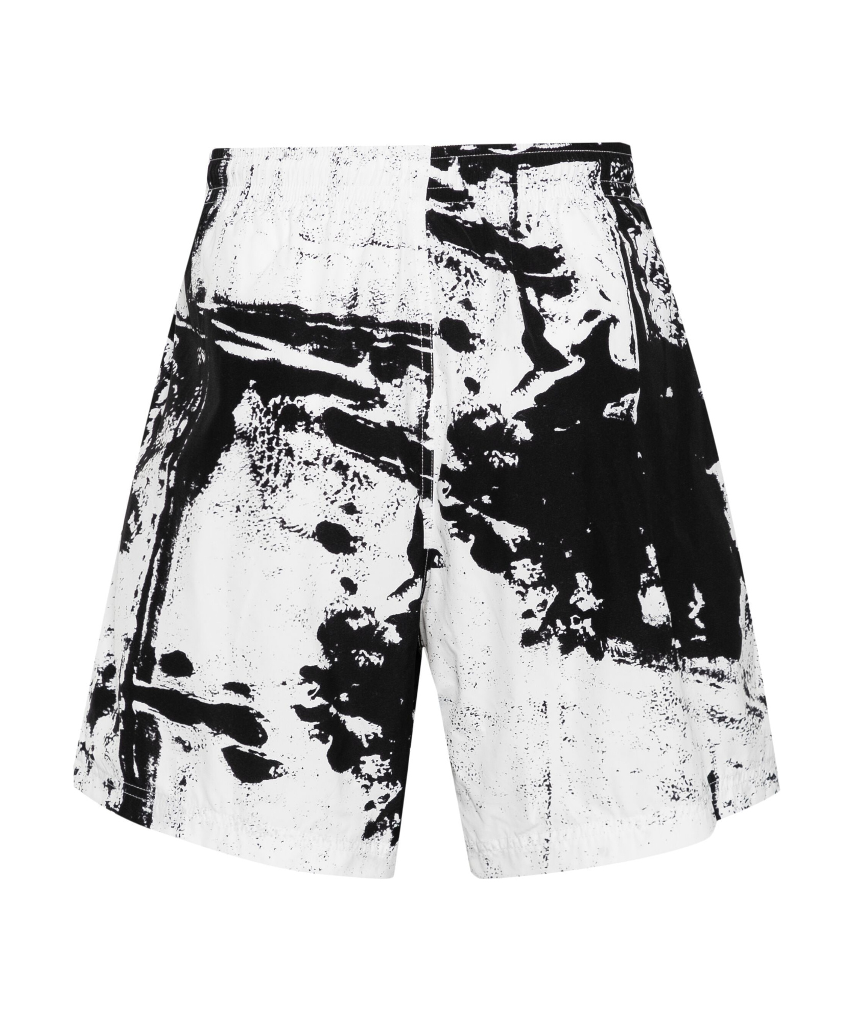 Alexander Mcqueen Abstract-print Swim Shorts In Gold