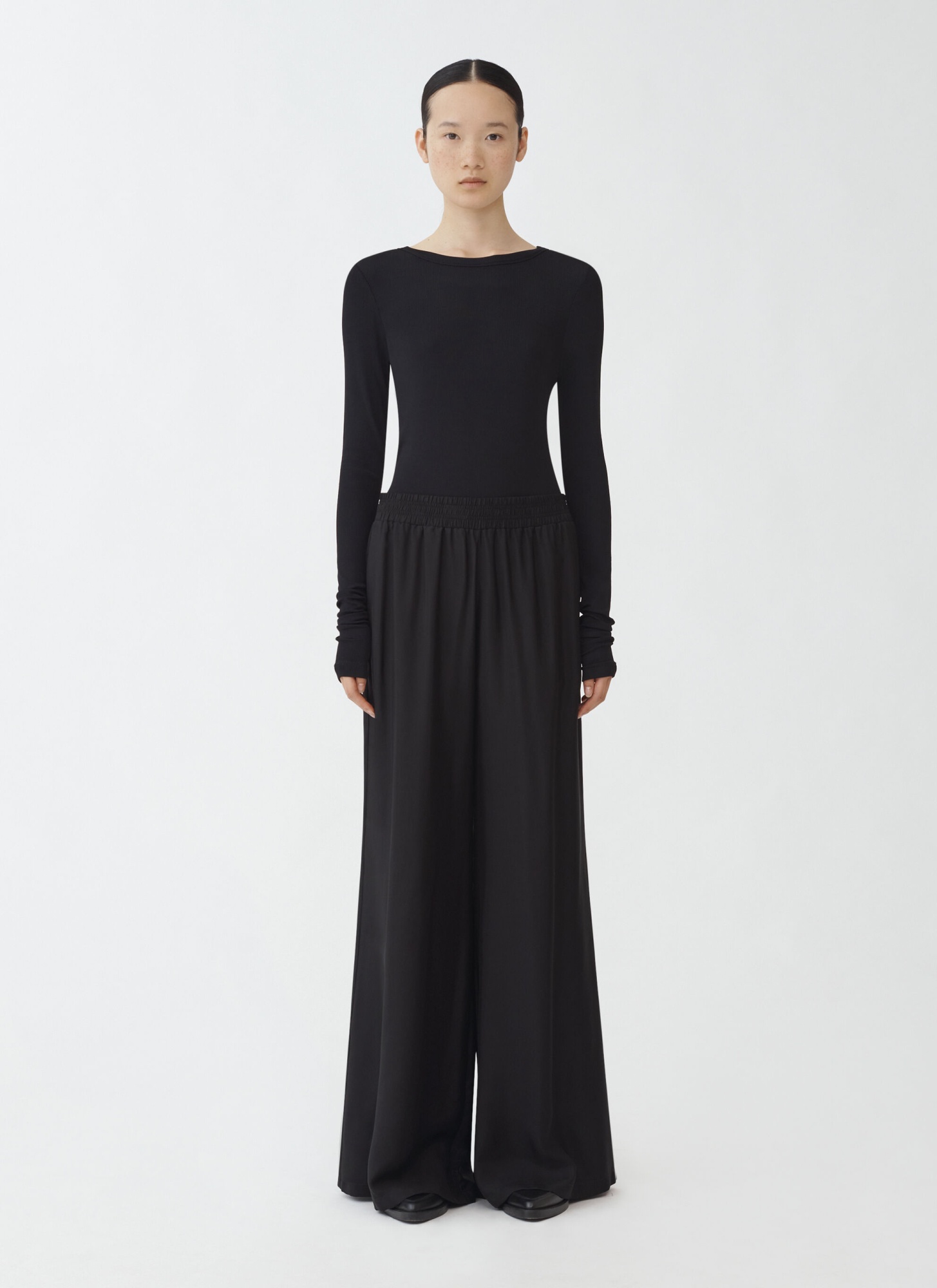 Fabiana Filippi Twill Wide-legged Casual Pants In Black