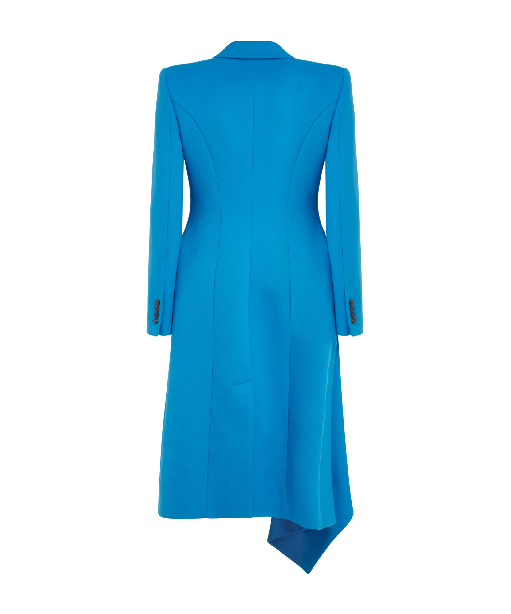 Alexander Mcqueen Long-sleeved Lapel Coat In Blue