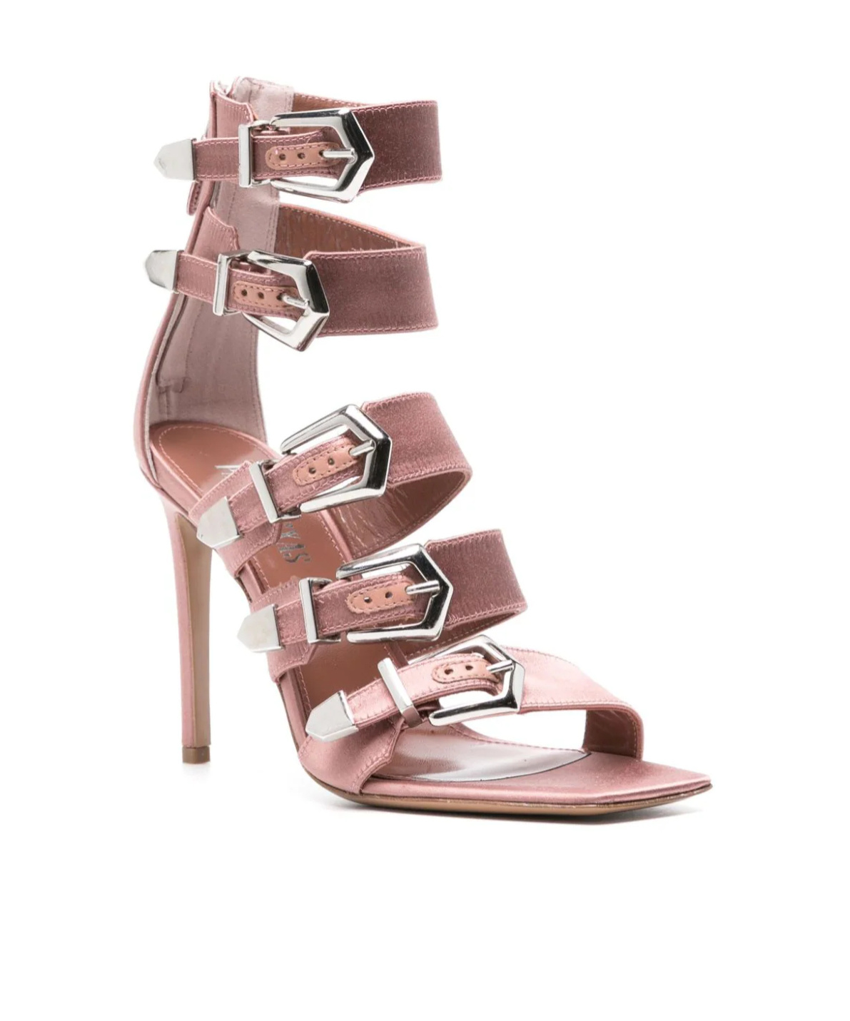 Paris Texas Satin Ursula Sandals With Buckles Heel 10 Cm In Multicolor