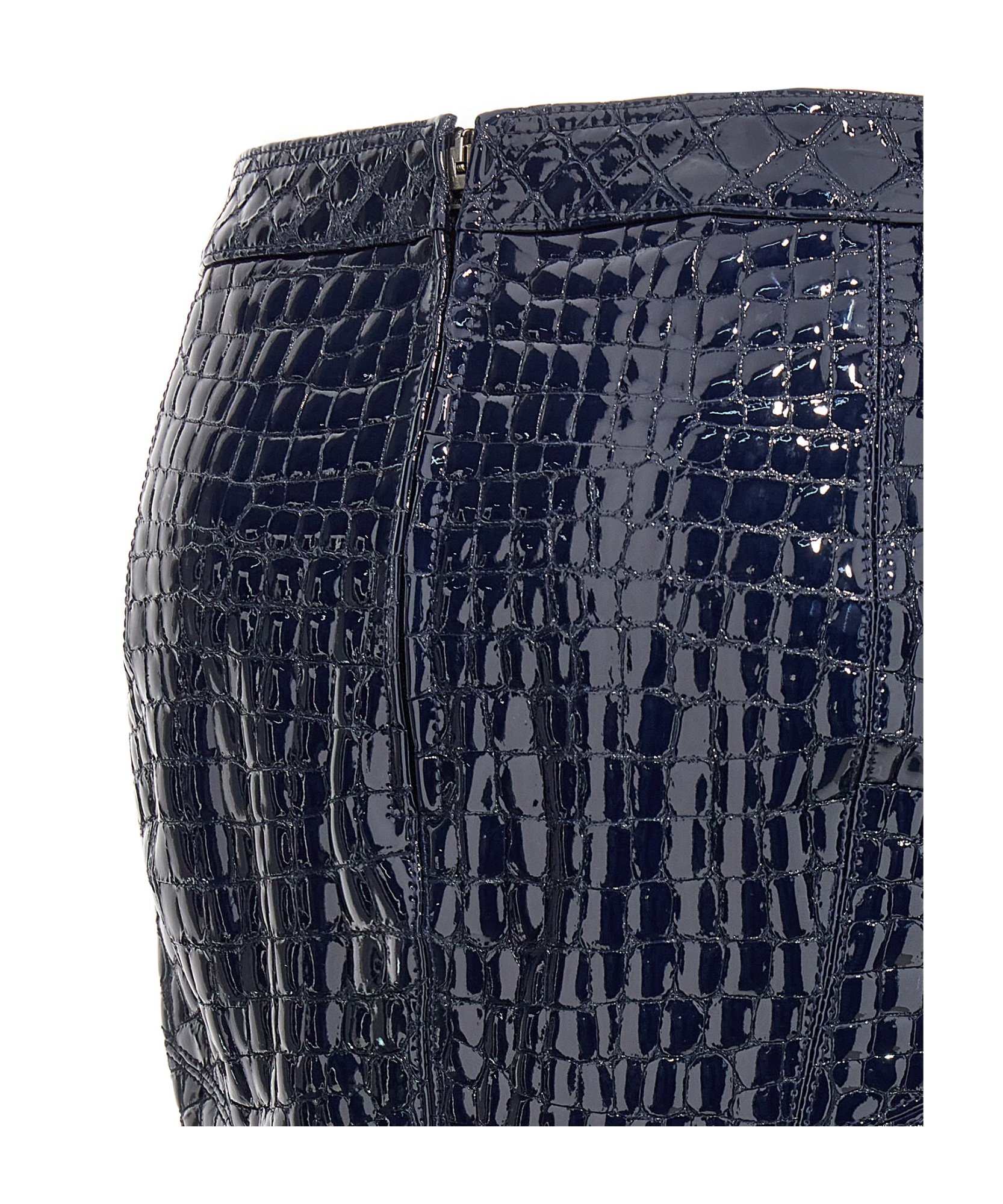 Tom Ford Crocodile-embossed Leather Miniskirt In Black
