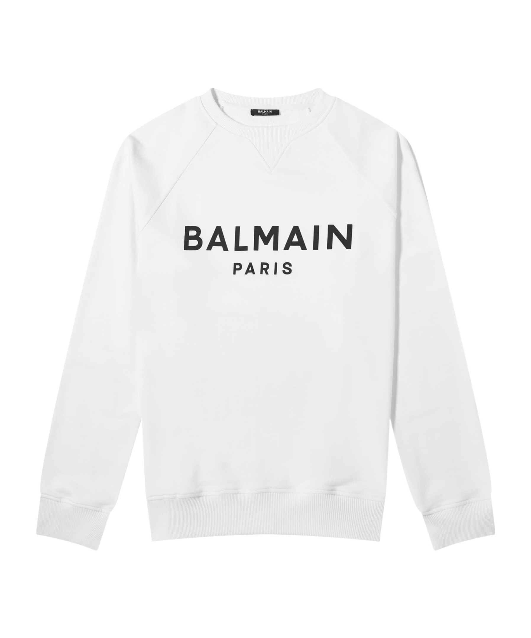 Balmain Black Sweatshirts Man Sweatshirt White Size Xl Cotton In White