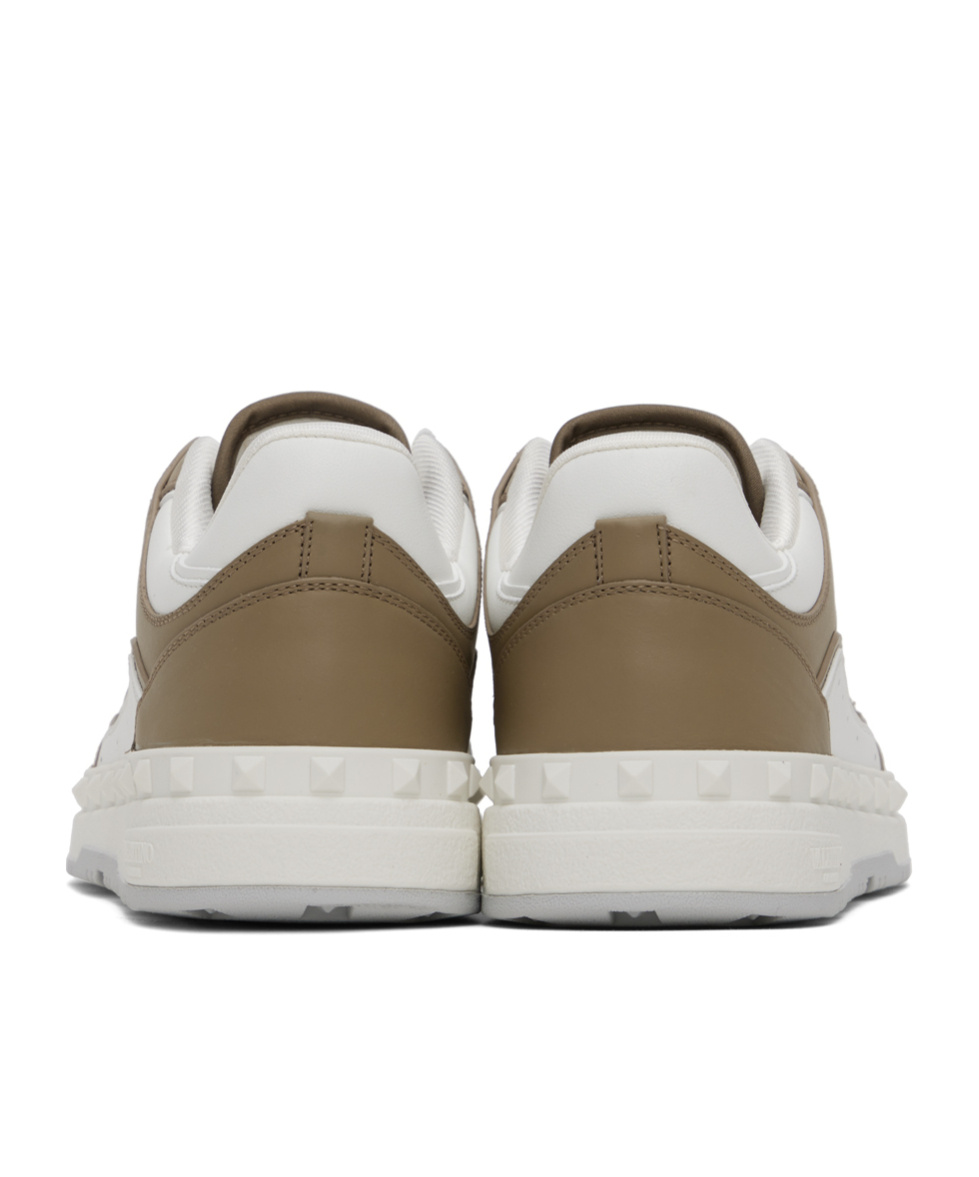 Valentino Freedots Leather Sneakers In White